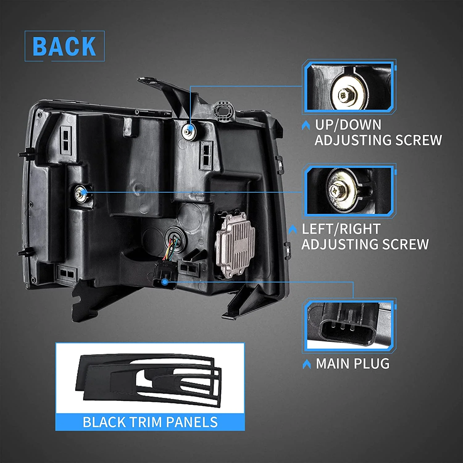 VLAND Projector LED Headlights For 2007-2013 Chevrolet Chevy Silverado 1500 / 2500HD /3500HD ( No fit 2007 Silverado Classic) With Blue Breathing Lighting - Image 6