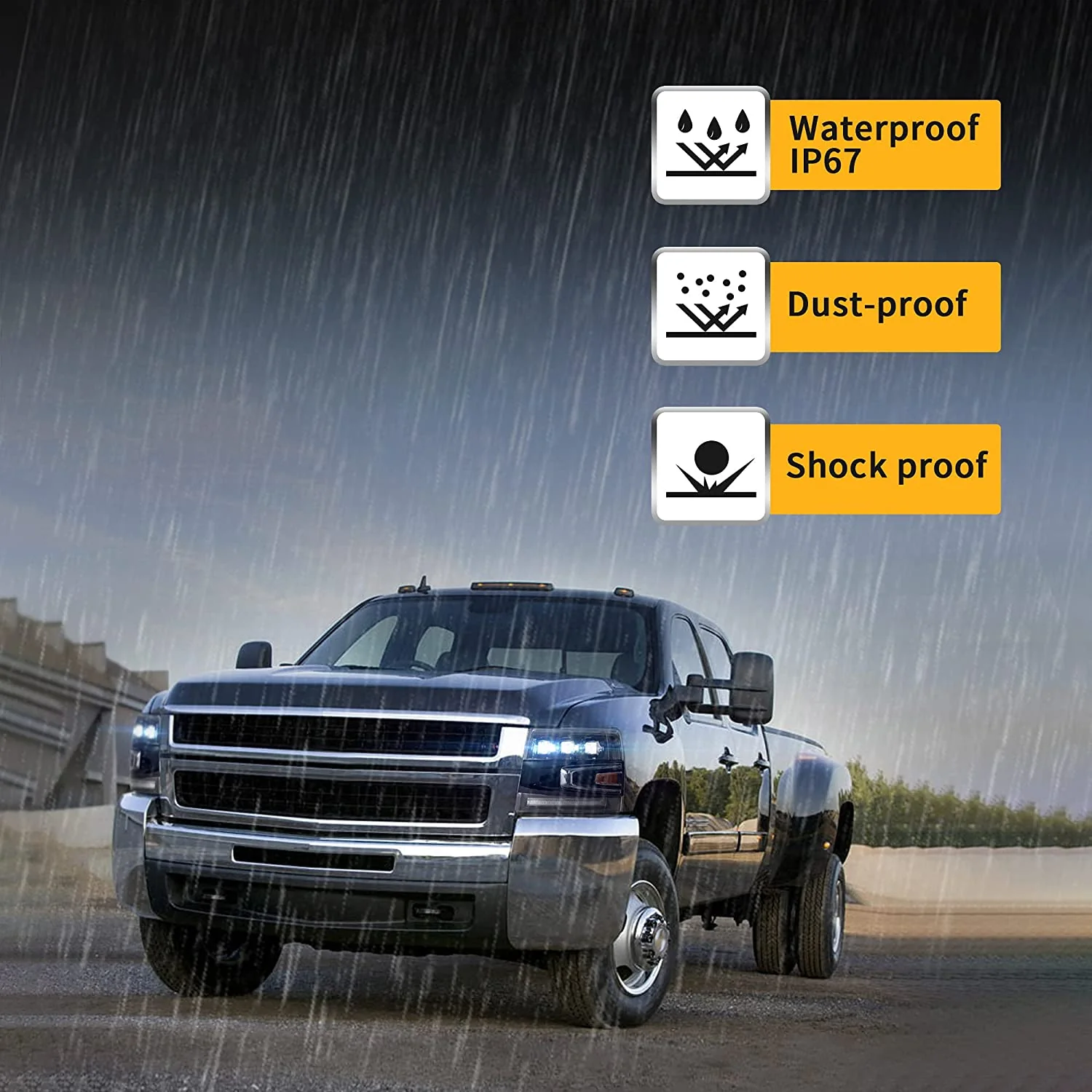 VLAND Projector LED Headlights For 2007-2013 Chevrolet Chevy Silverado 1500 / 2500HD /3500HD ( No fit 2007 Silverado Classic) With Blue Breathing Lighting - Image 8