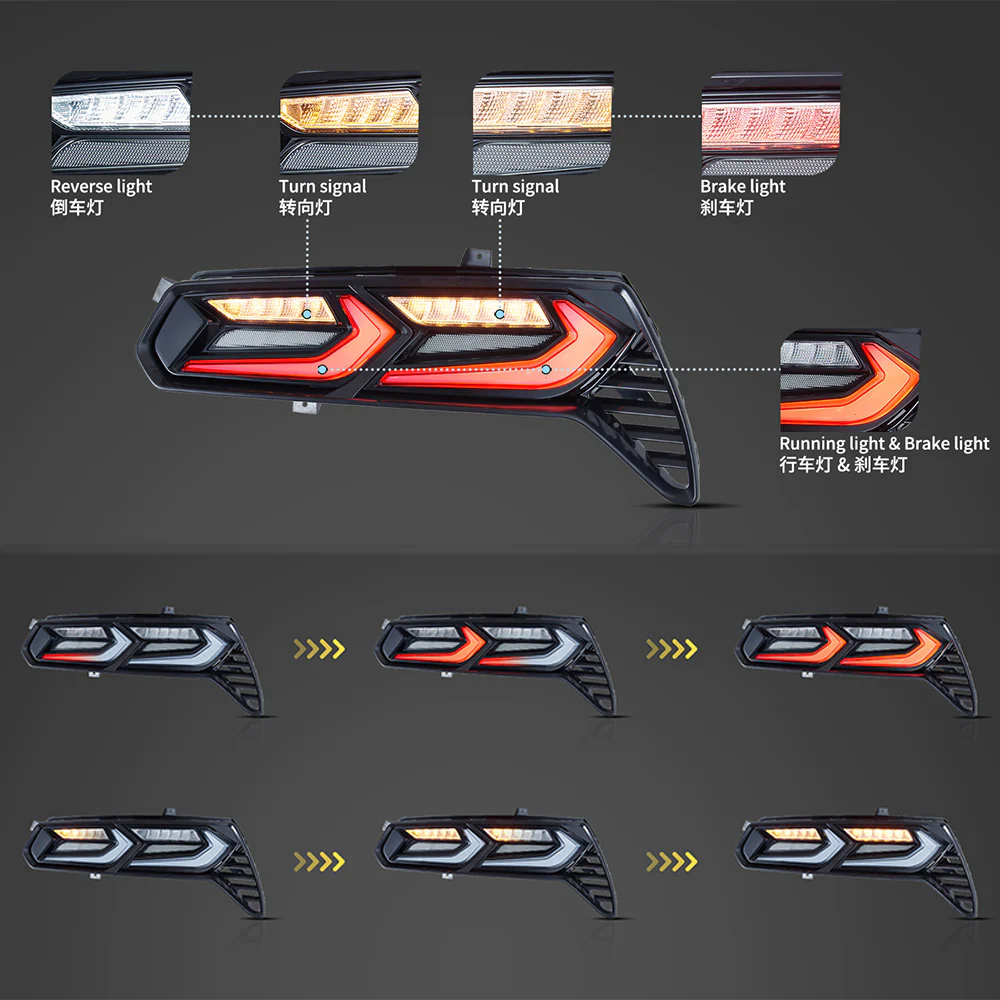 VLAND LED Tail Lights Fit for Chevrolet Chevy Corvette C7 2014-2019 All Models - Image 6