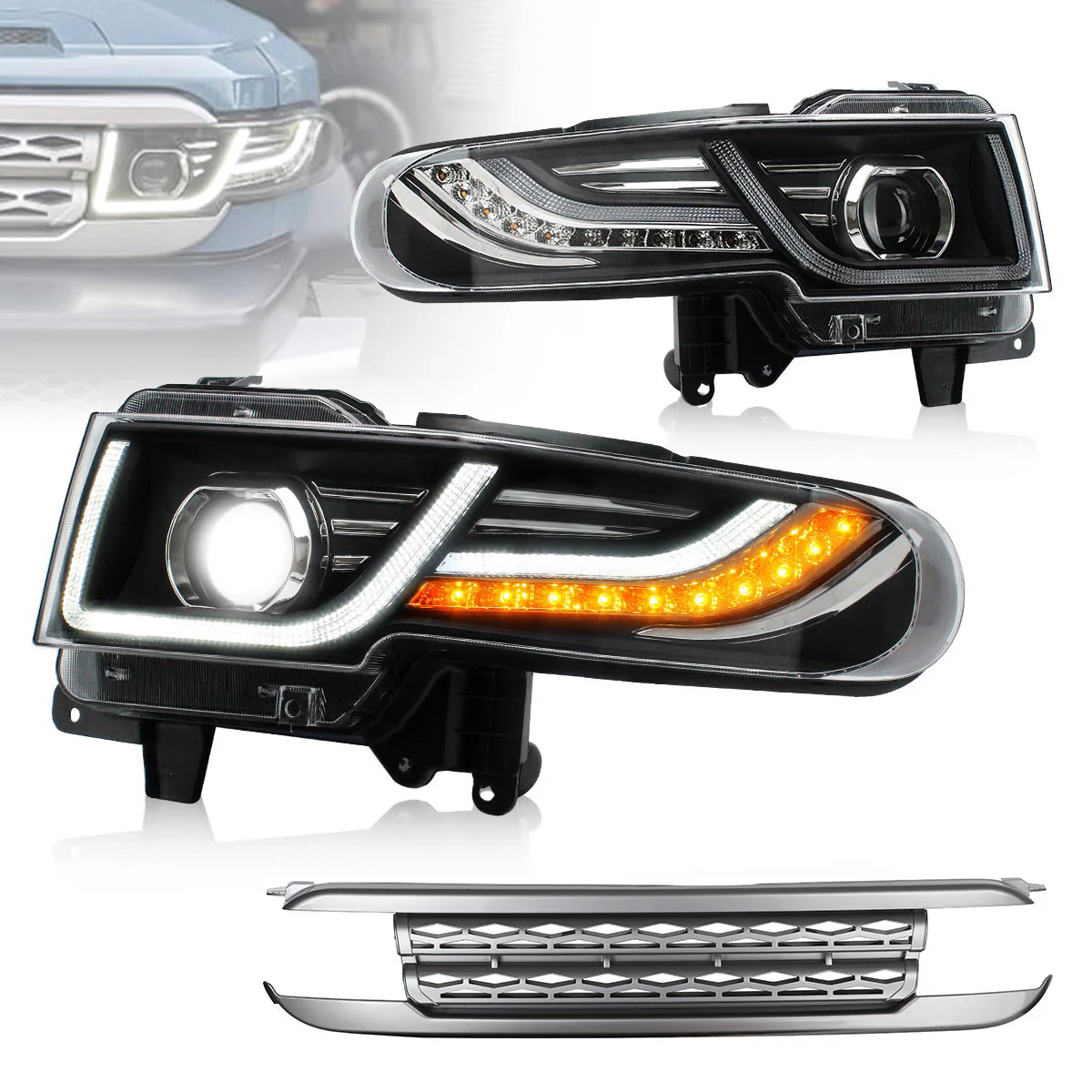 VLAND LED Headlights With Grille Assembly+2Pcs D2S LED Bulbs Fit for 2007-2015 Toyota FJ Cruiser 1st Gen - Image 11