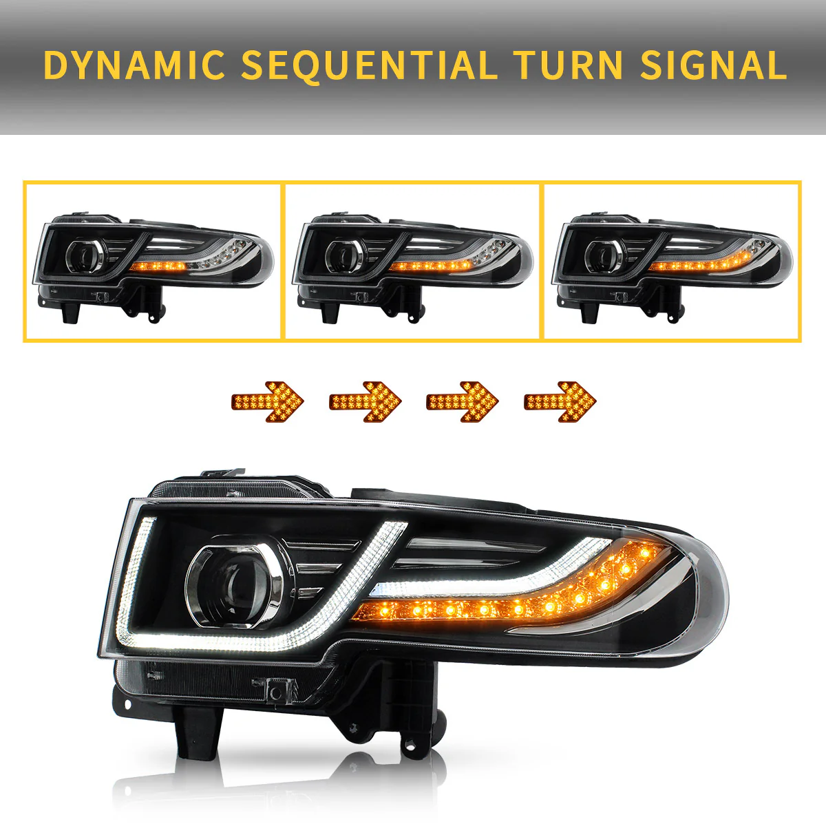 VLAND LED Headlights With Grille Assembly+2Pcs D2S LED Bulbs Fit for 2007-2015 Toyota FJ Cruiser 1st Gen - Image 6