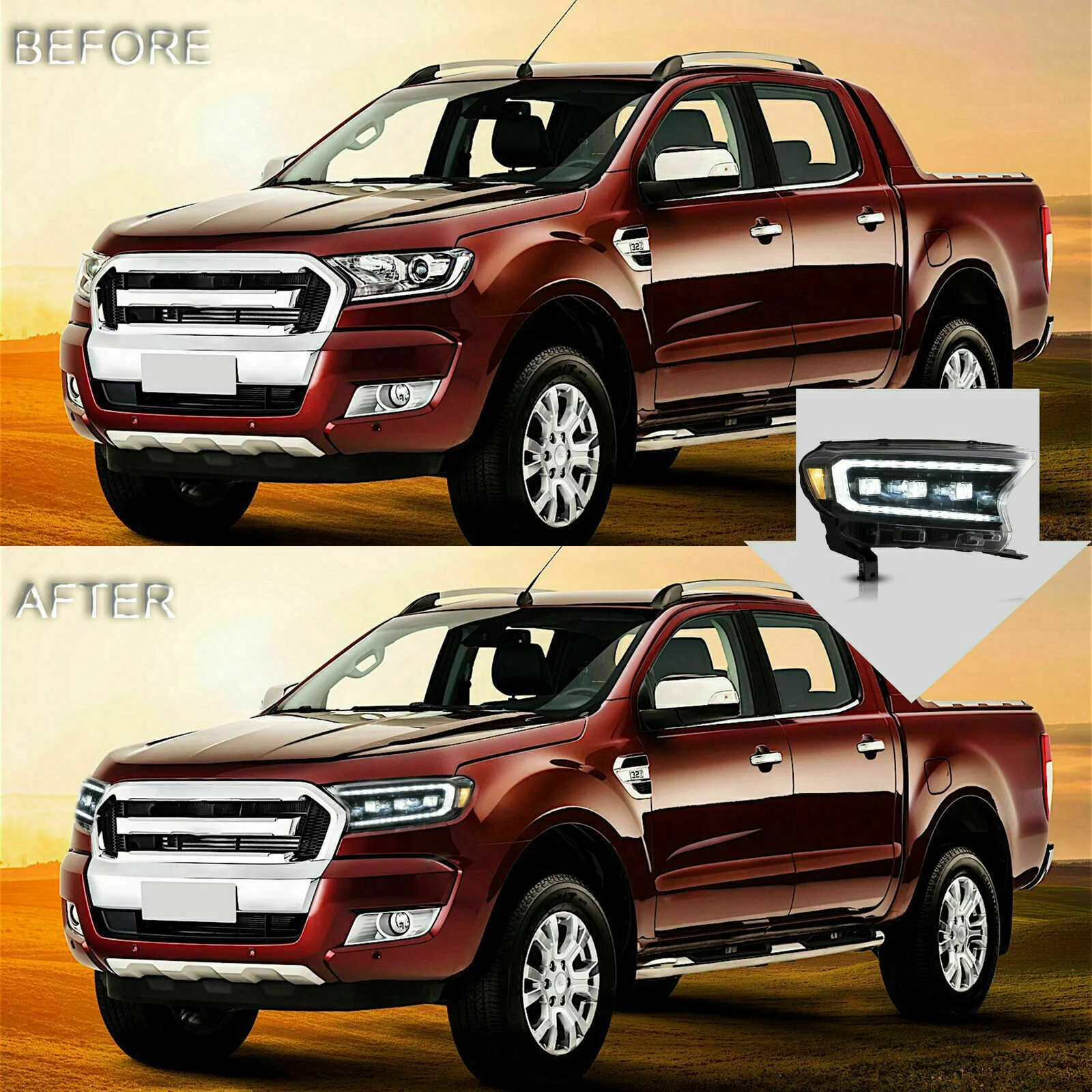VLAND LED Projector Headlights For 2019-2023 Ford Ranger Start UP Animation DRL(For US Version) - Image 4