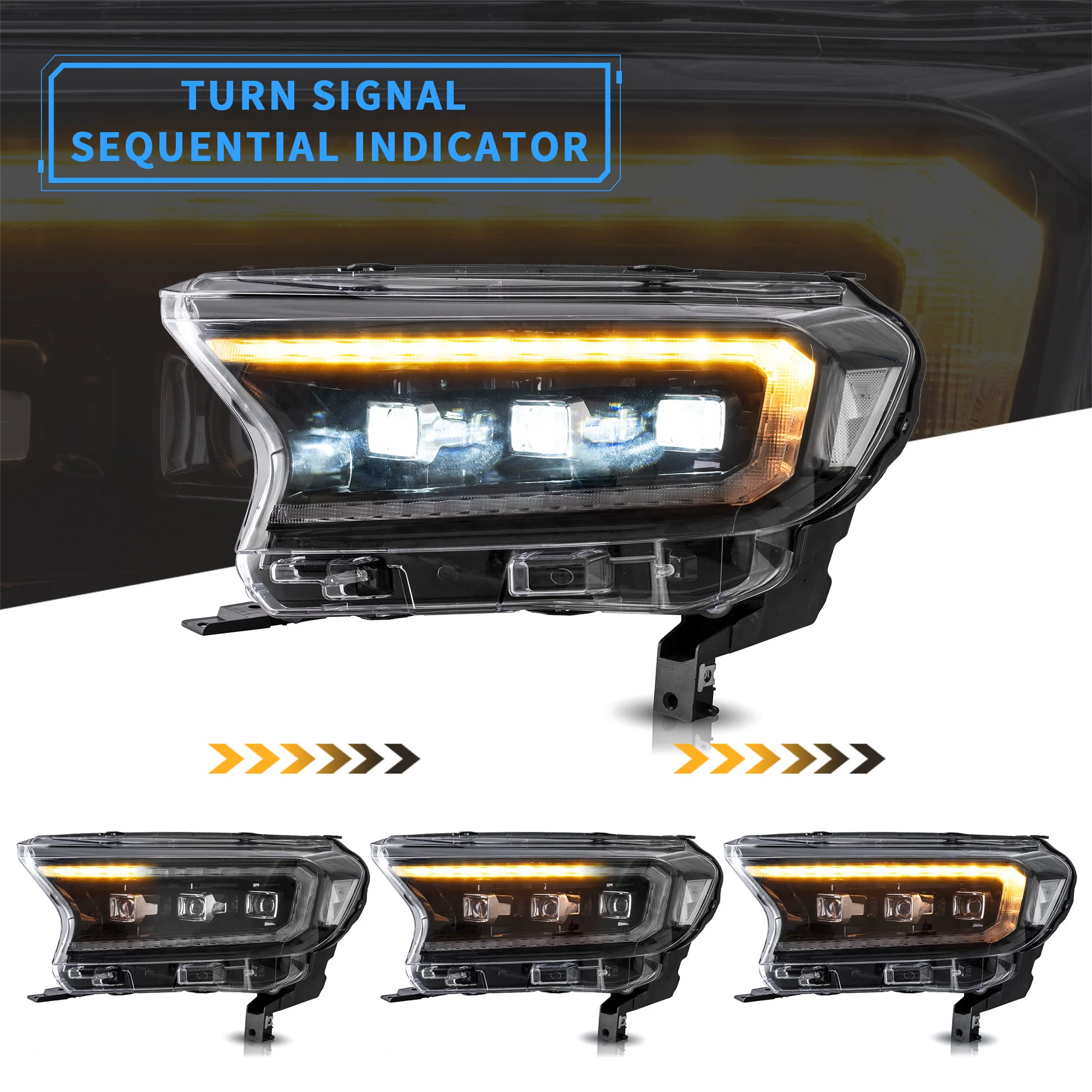 VLAND LED Projector Headlights For 2019-2023 Ford Ranger Start UP Animation DRL(For US Version) - Image 6