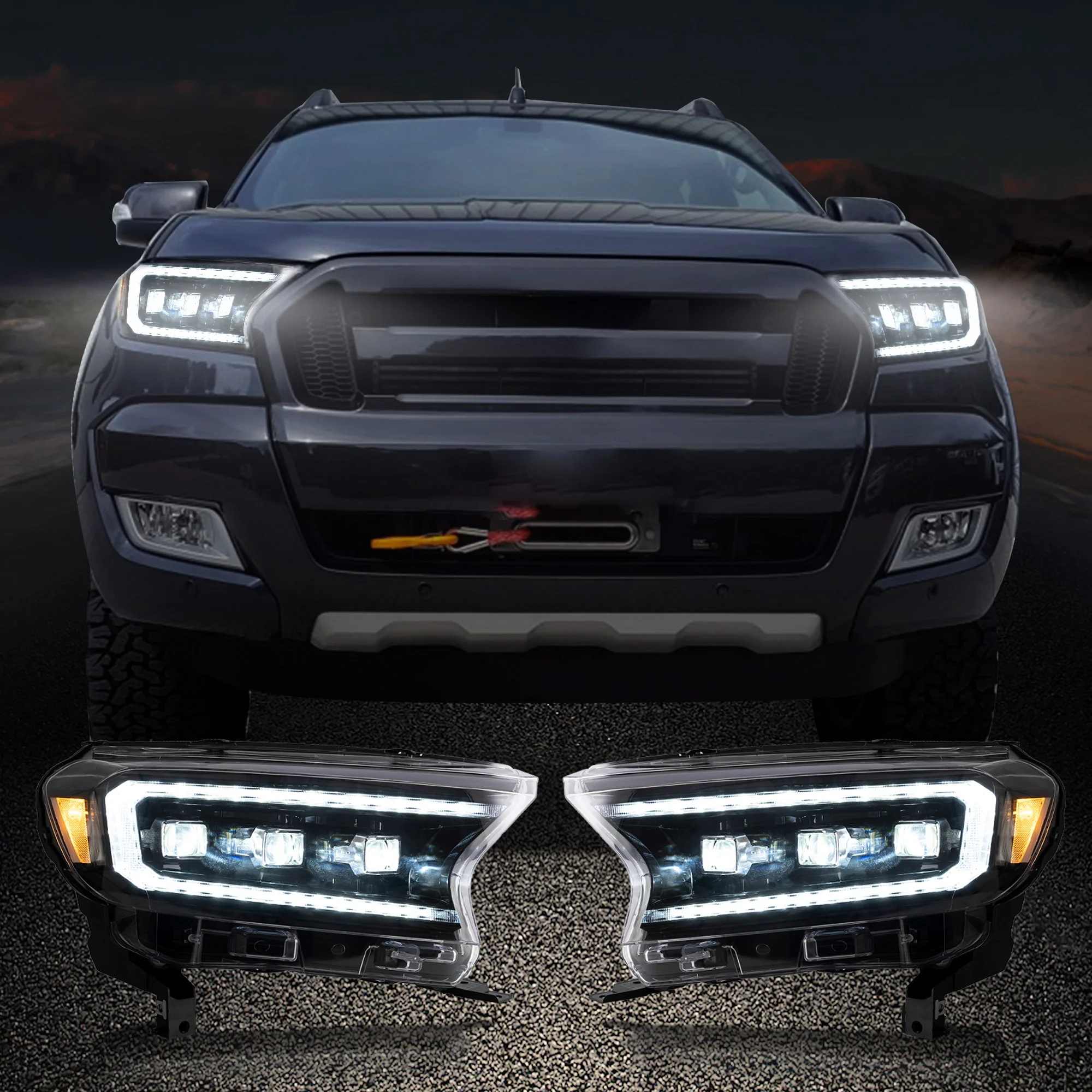 VLAND LED Projector Headlights For 2019-2023 Ford Ranger Start UP Animation DRL(For US Version) - Image 8