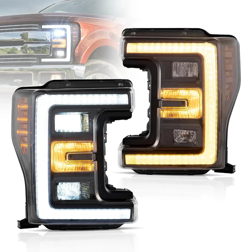 VLAND LED Headlights For 2017-2019 Ford F250 F350 F450 F550 Super Duty W/Animaiton