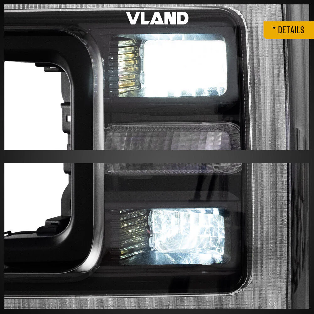 VLAND LED Headlights For 2017-2019 Ford F250 F350 F450 F550 Super Duty W/Animaiton - Image 7