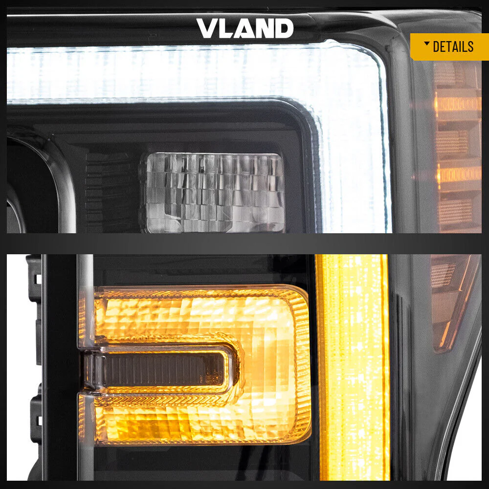 VLAND LED Headlights For 2017-2019 Ford F250 F350 F450 F550 Super Duty W/Animaiton - Image 8