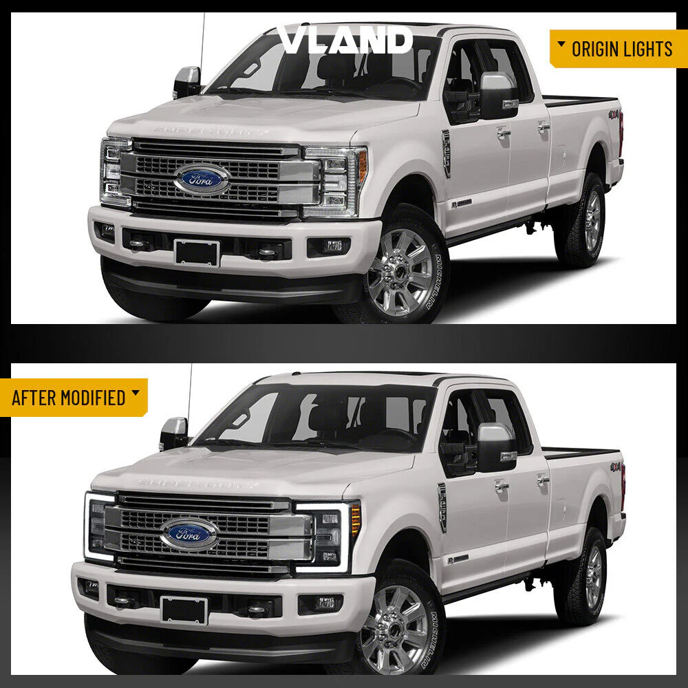 VLAND LED Headlights For 2017-2019 Ford F250 F350 F450 F550 Super Duty W/Animaiton - Image 9