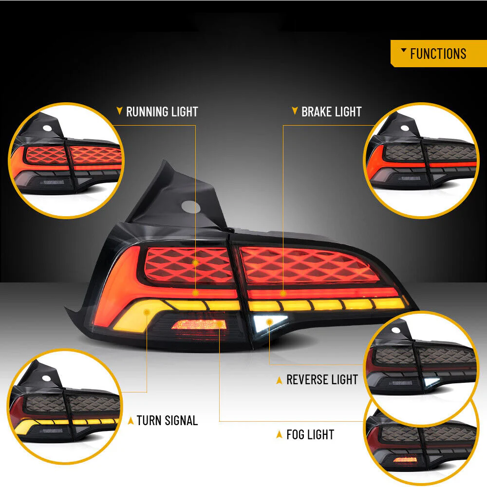 VLAND LED Tail Lights For 2017-2023 Tesla Model 3/Y Rear Lamps W/Startup Animation - Image 3