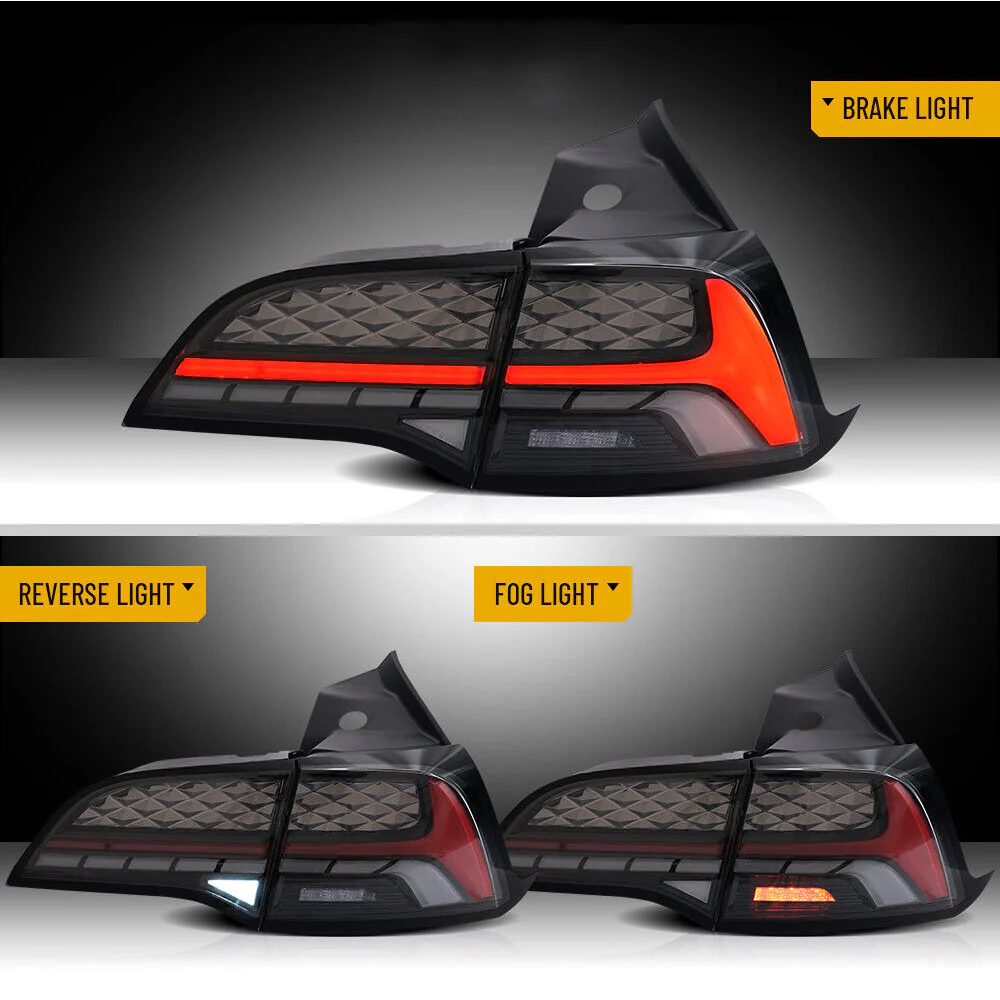 VLAND LED Tail Lights For 2017-2023 Tesla Model 3/Y Rear Lamps W/Startup Animation - Image 4