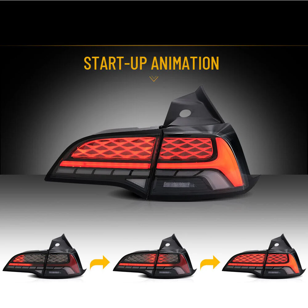 VLAND LED Tail Lights For 2017-2023 Tesla Model 3/Y Rear Lamps W/Startup Animation - Image 6