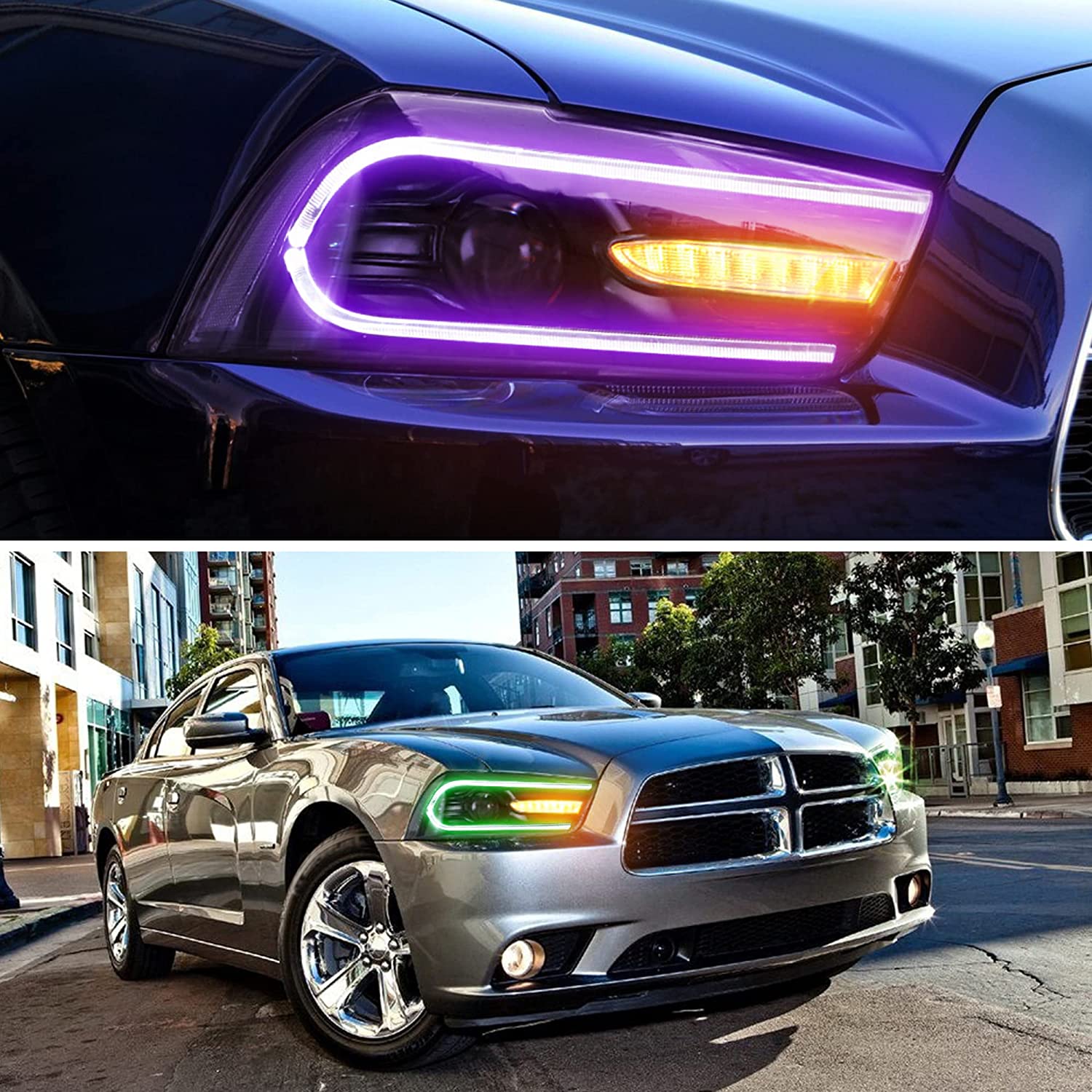 VLAND LED Headlights RGB Color For Dodge Charger 2011-2014 - Image 9