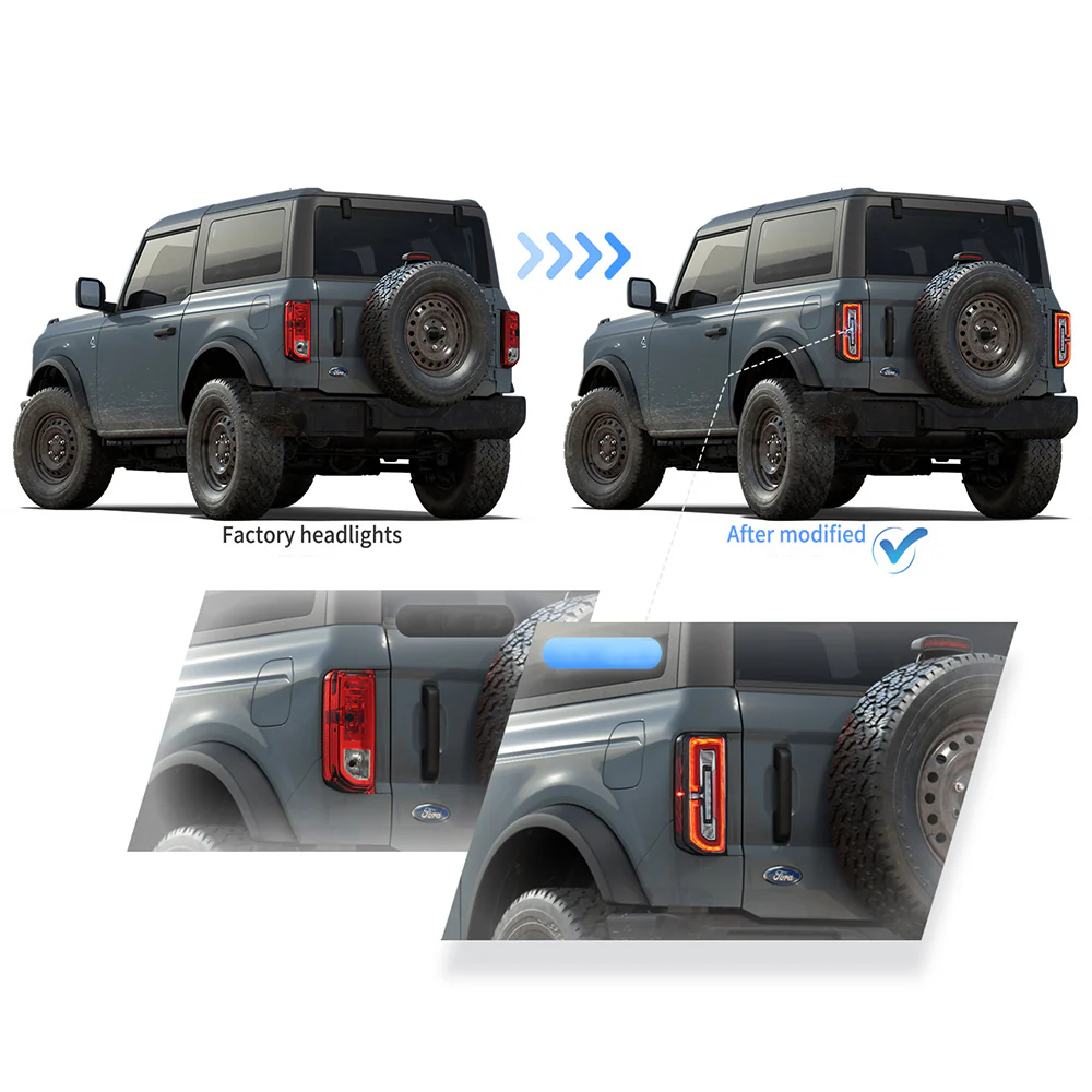 VLAND LED Tail lights For Ford Bronco 2021-up 6th Gen U725 Rear lamps assembly(NOT FIT for Raptor Models) - Image 8
