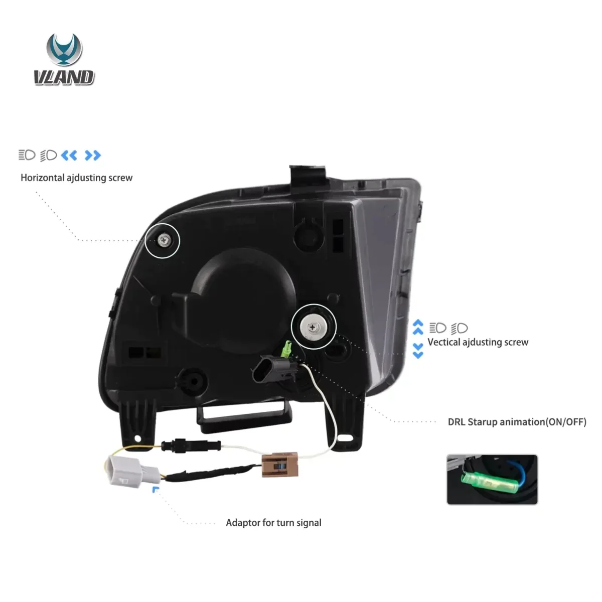 VLAND Full LED Headlights For Ford Mustang 2005-2009 With Start Up Animation - Image 9