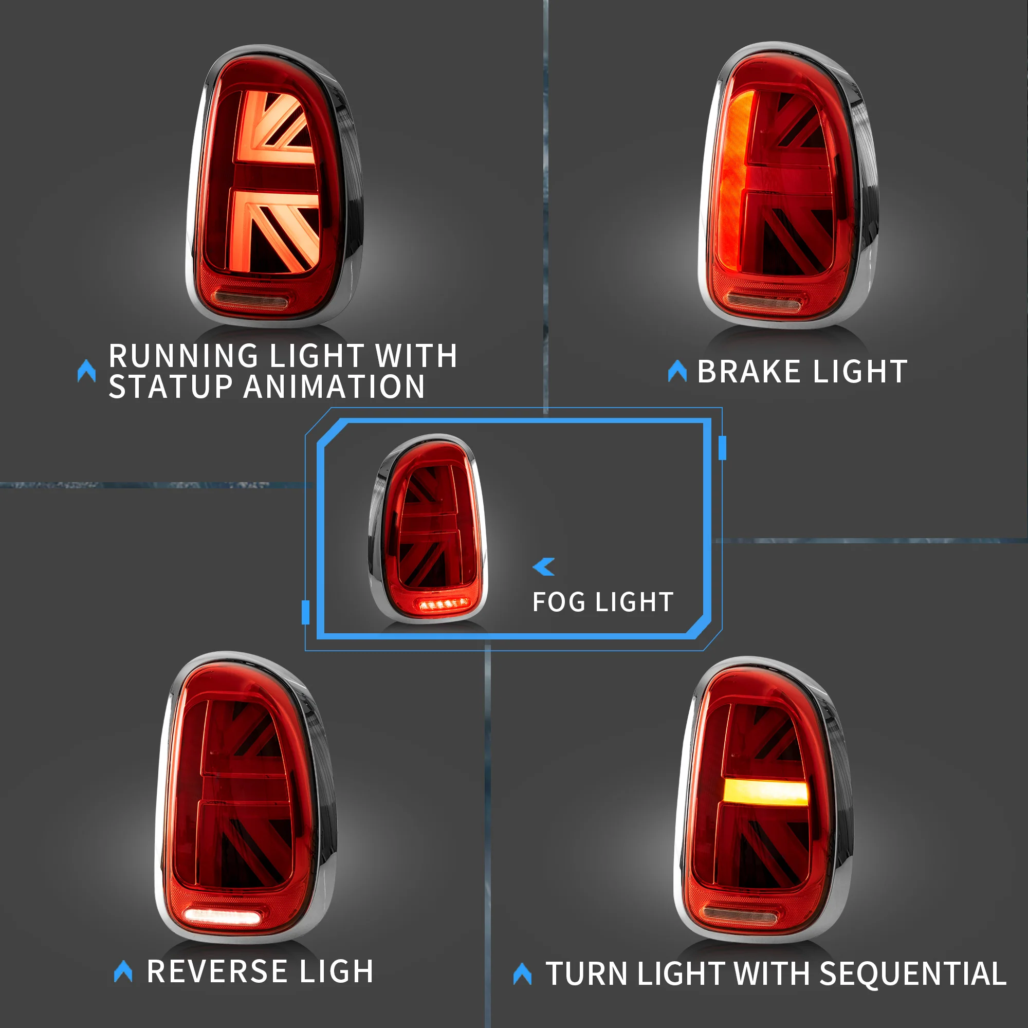 VLAND Full LED Tail Lights For BMW Mini Cooper Countryman R60 2010-2016 - Image 10