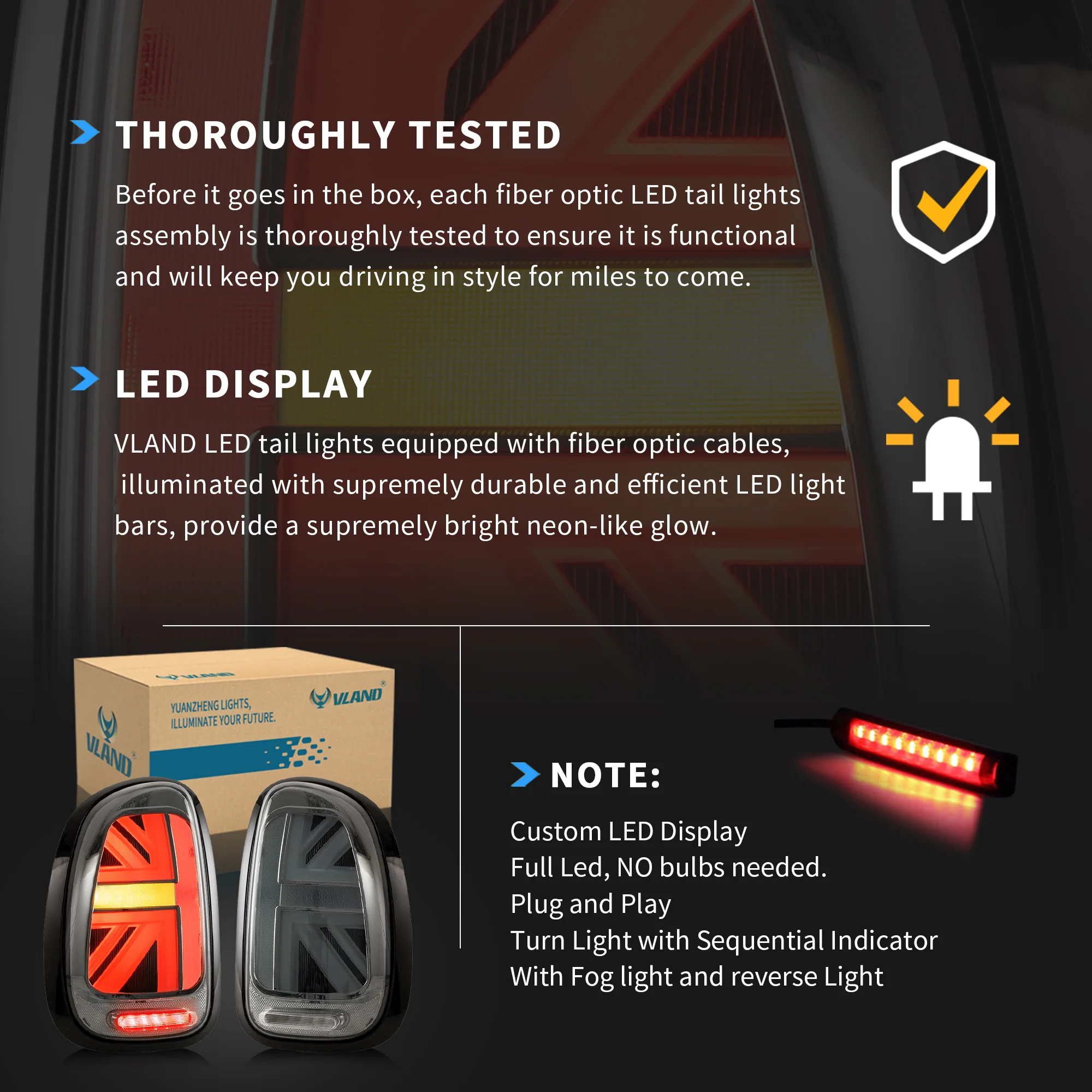 VLAND Full LED Tail Lights For BMW Mini Cooper Countryman R60 2010-2016 - Image 15