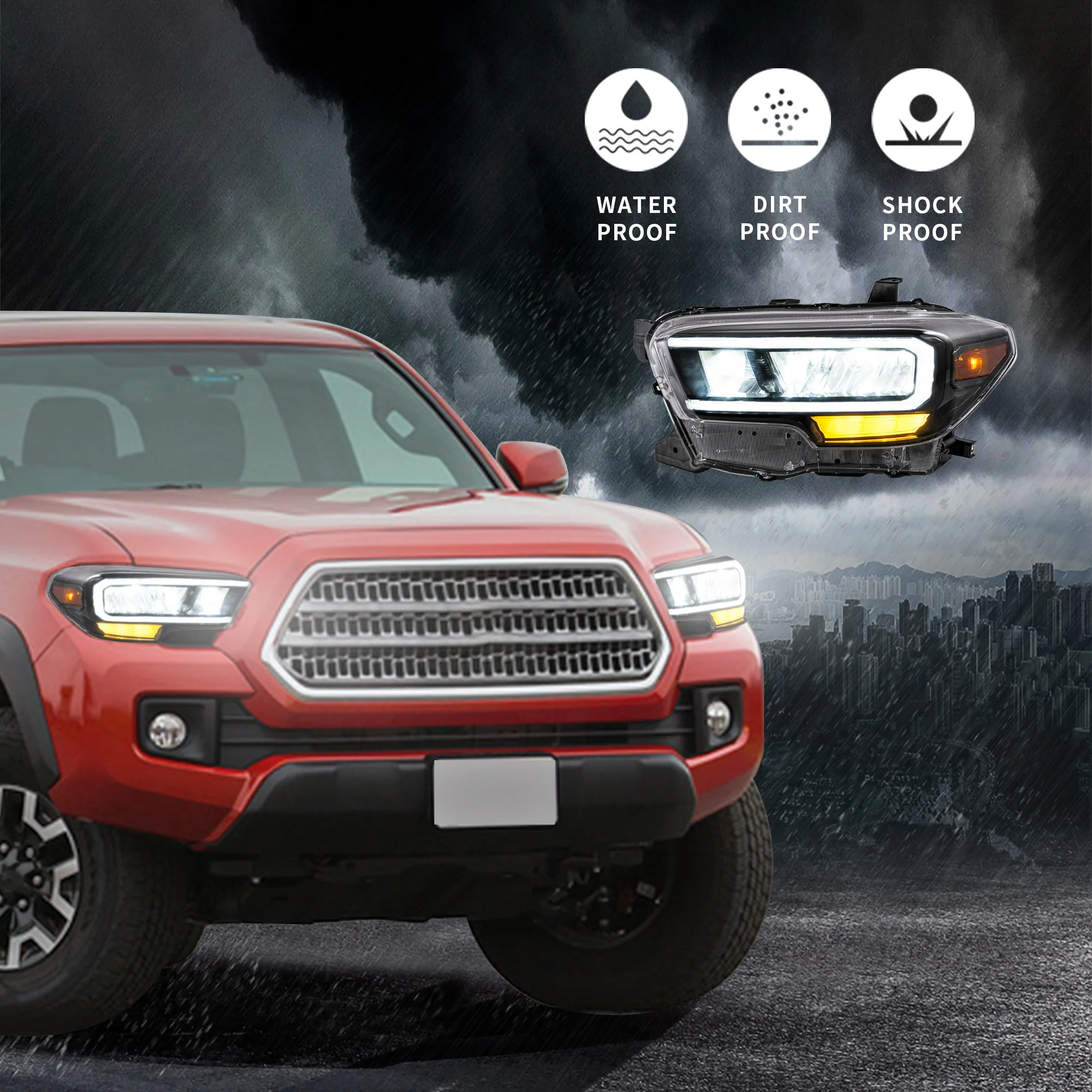 VLAND Matrix Projector and Full LED Headlights for Toyota Tacoma 2015-2023 3rd Gen - Image 13