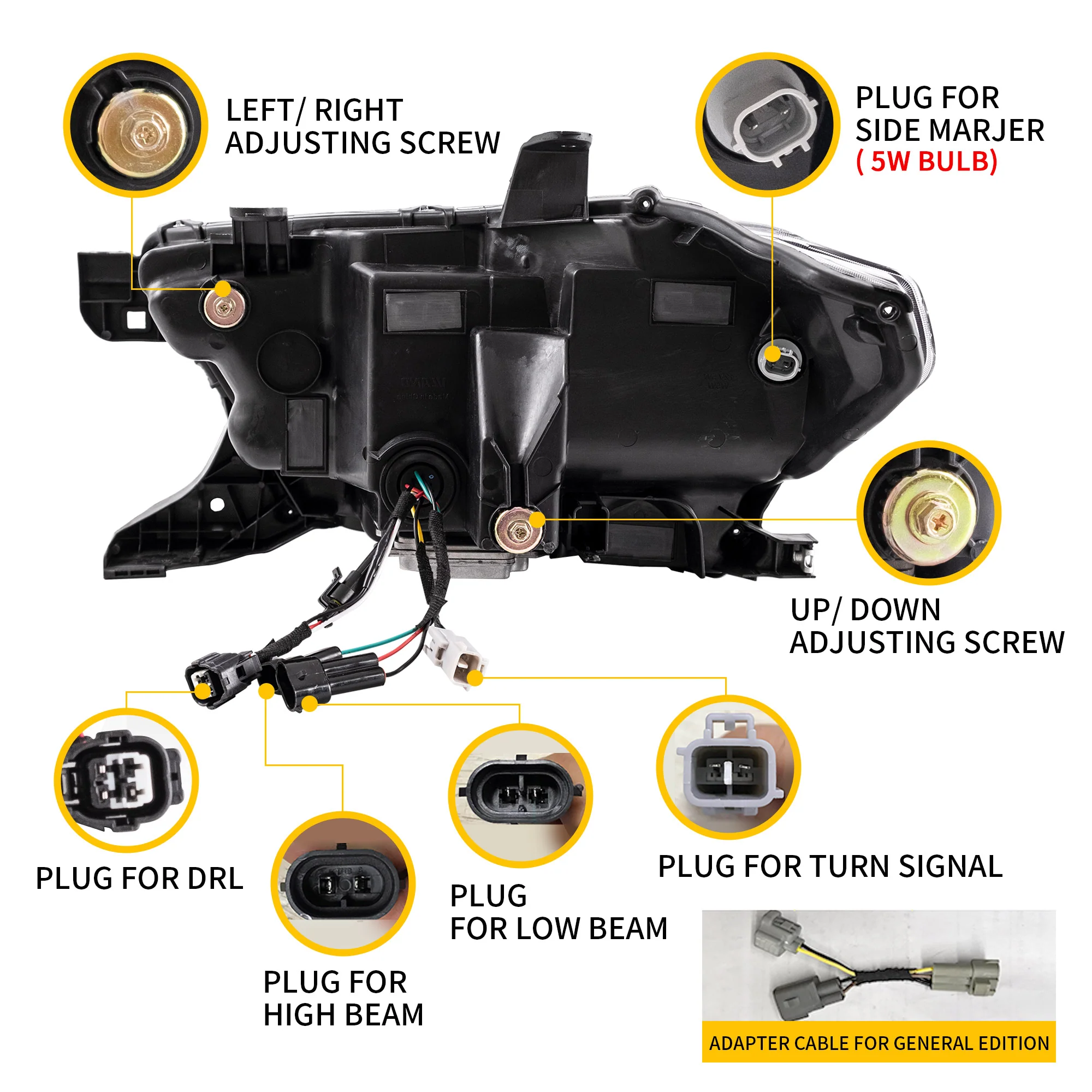 VLAND Matrix Projector and Full LED Headlights for Toyota Tacoma 2015-2023 3rd Gen - Image 5