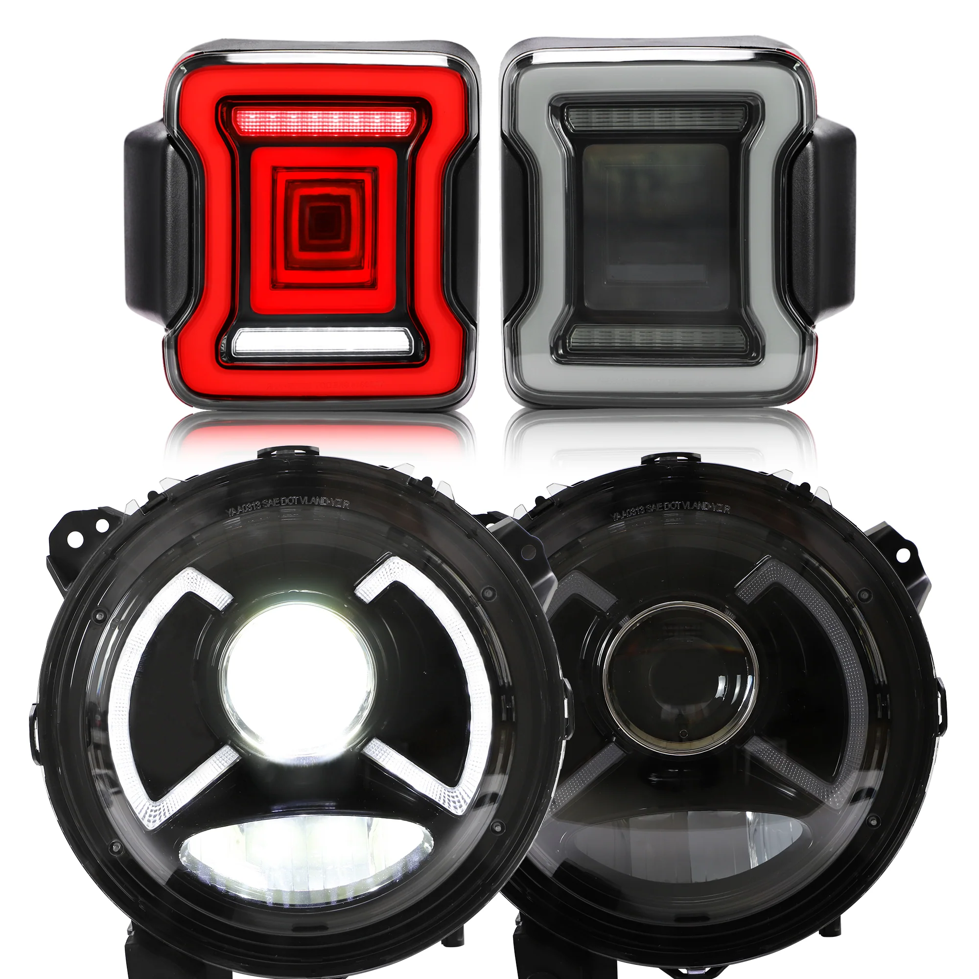 VLAND Full LED 9 inches Headlights and Tail Lights For 2018-2023 Jeep Wrangler JL, JLU - Image 16