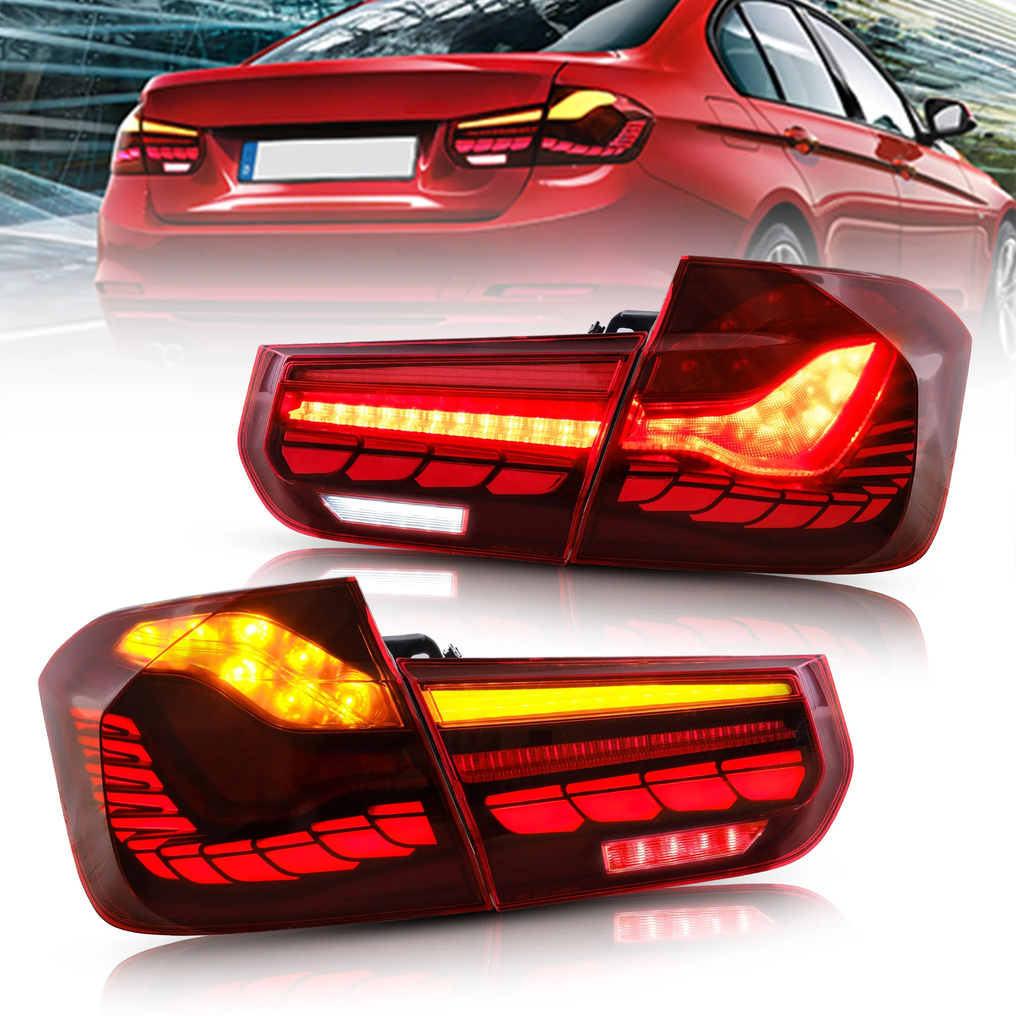 VLAND OLED Tail Lights For BMW 3-Series F30 F35 F80 Sedan 2012-2019 with Dynamic Animation Lighting