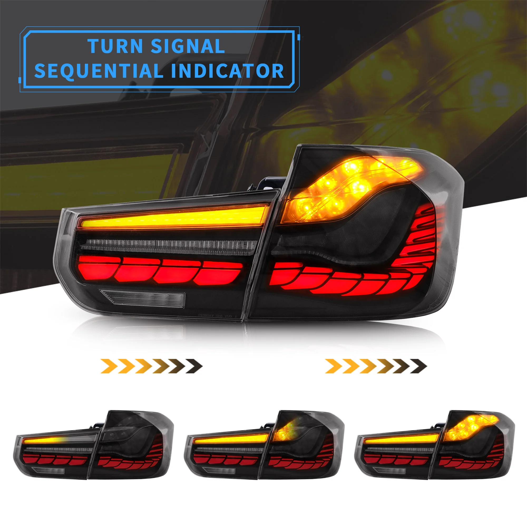 VLAND OLED Tail Lights For BMW 3-Series F30 F35 F80 Sedan 2012-2019 with Dynamic Animation Lighting - Image 6