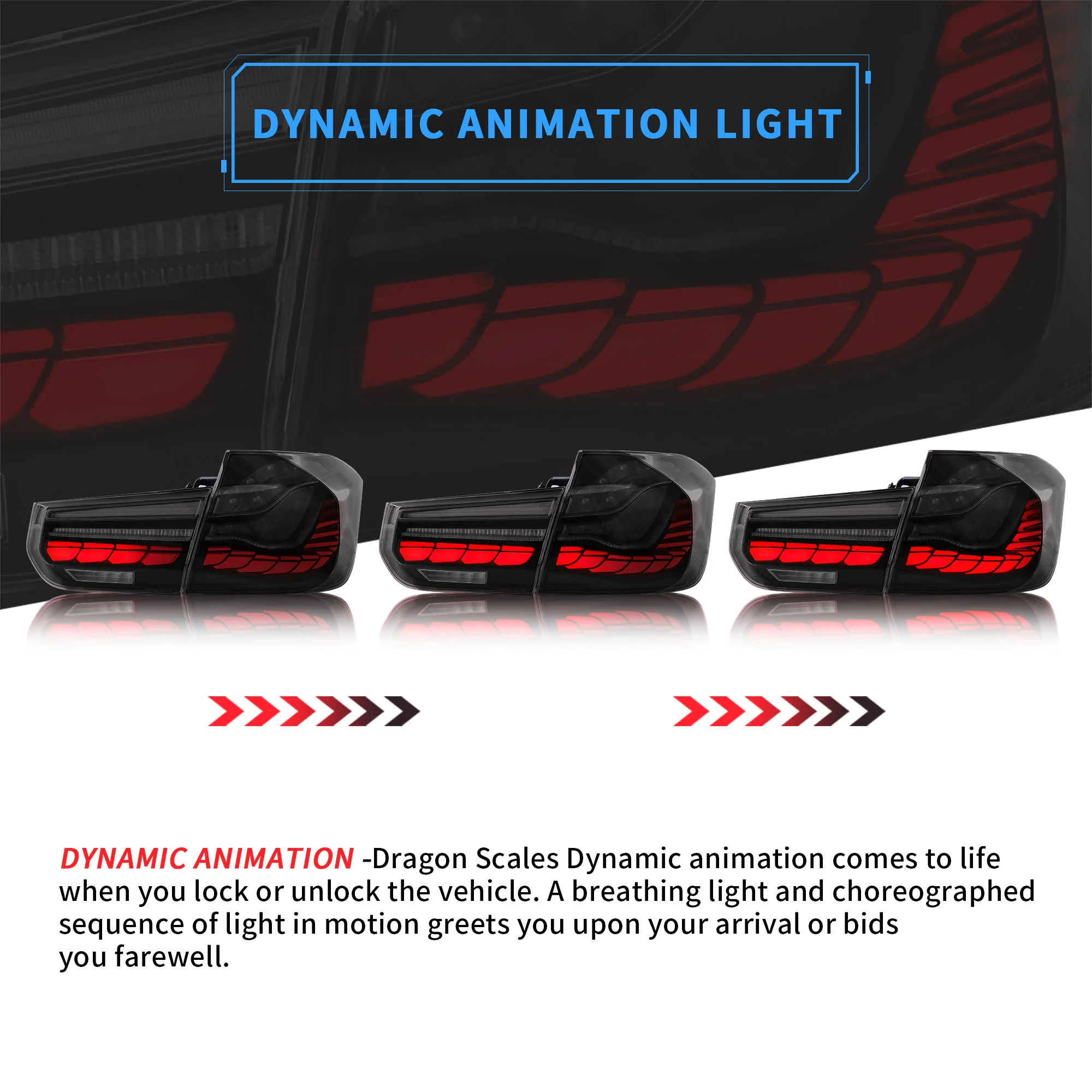VLAND OLED Tail Lights For BMW 3-Series F30 F35 F80 Sedan 2012-2019 with Dynamic Animation Lighting - Image 7