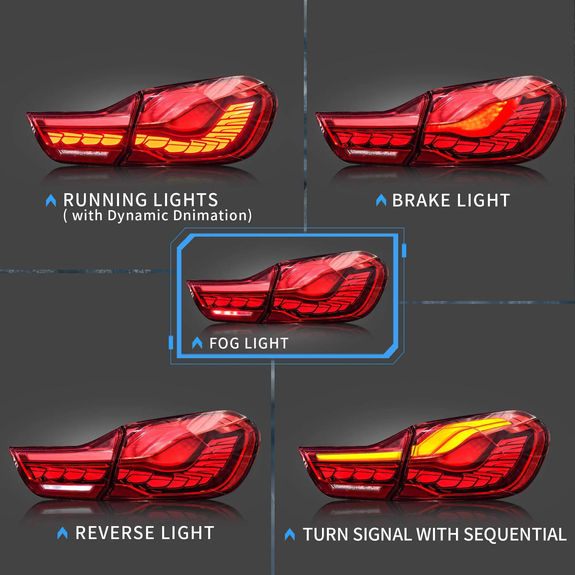VLAND OLED Tail Lights For BMW 4 series M4 F82 F83 F32 F36 Sedan/Coupe/Convertible 2014-2020 - Image 5