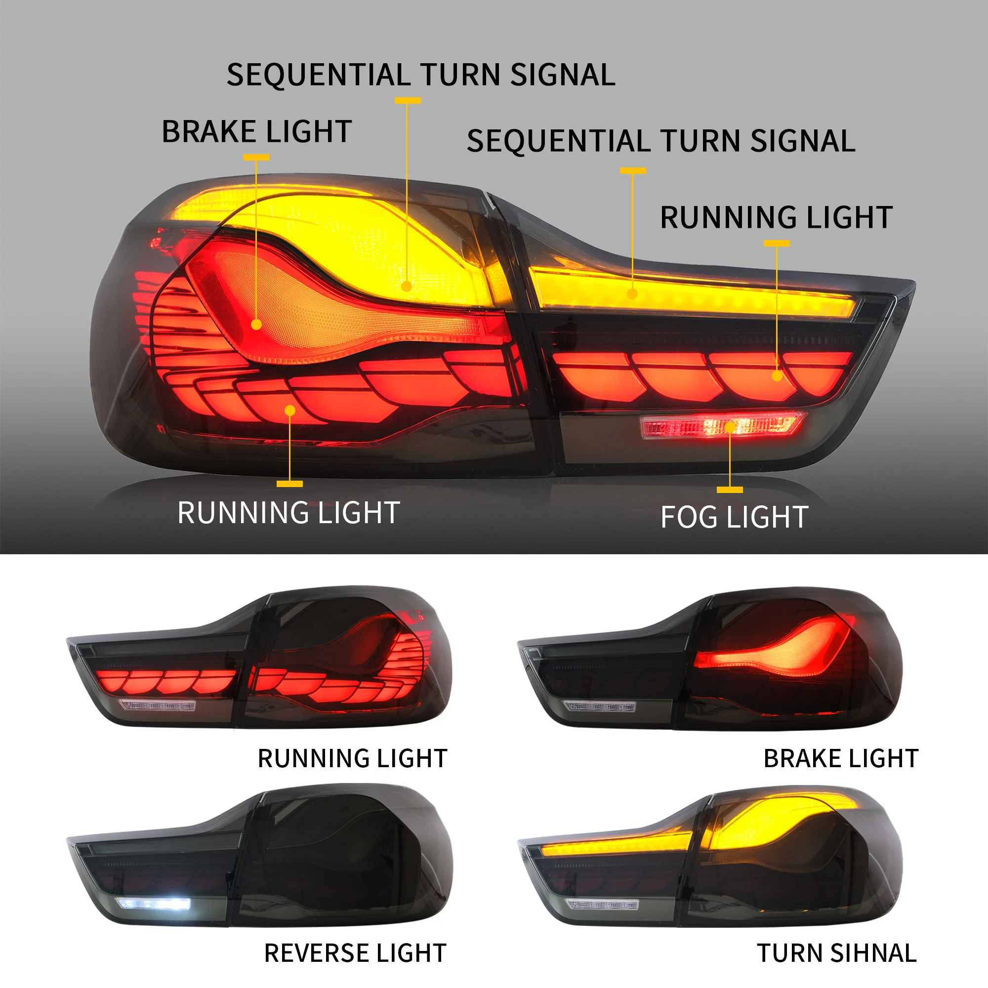VLAND OLED Tail Lights For BMW 4 series M4 F82 F83 F32 F36 Sedan/Coupe/Convertible 2014-2020 - Image 8
