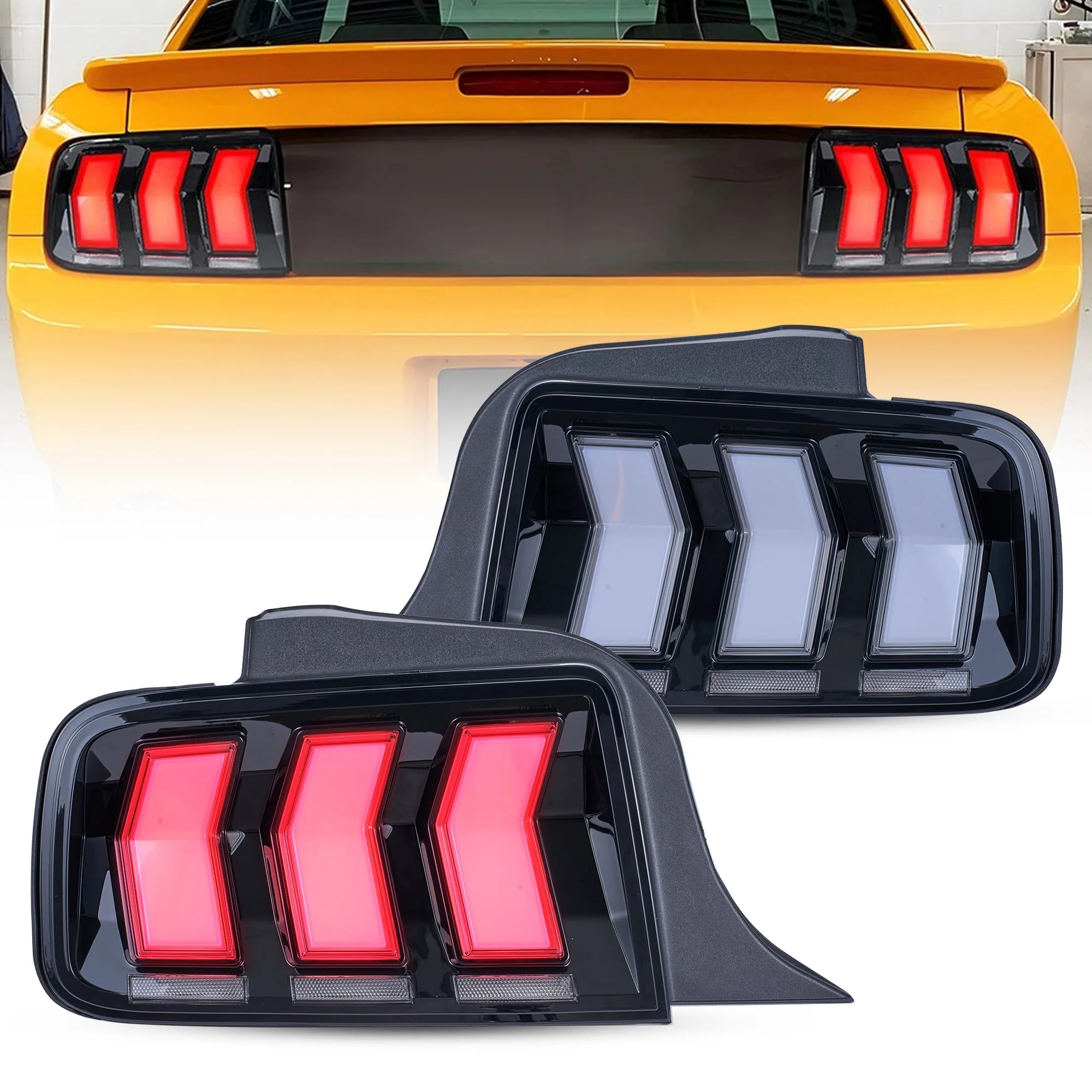 VLAND Full LED RGB Tail Lights For Ford Mustang 2005-2009 with Sequential Turn Signal - Image 14