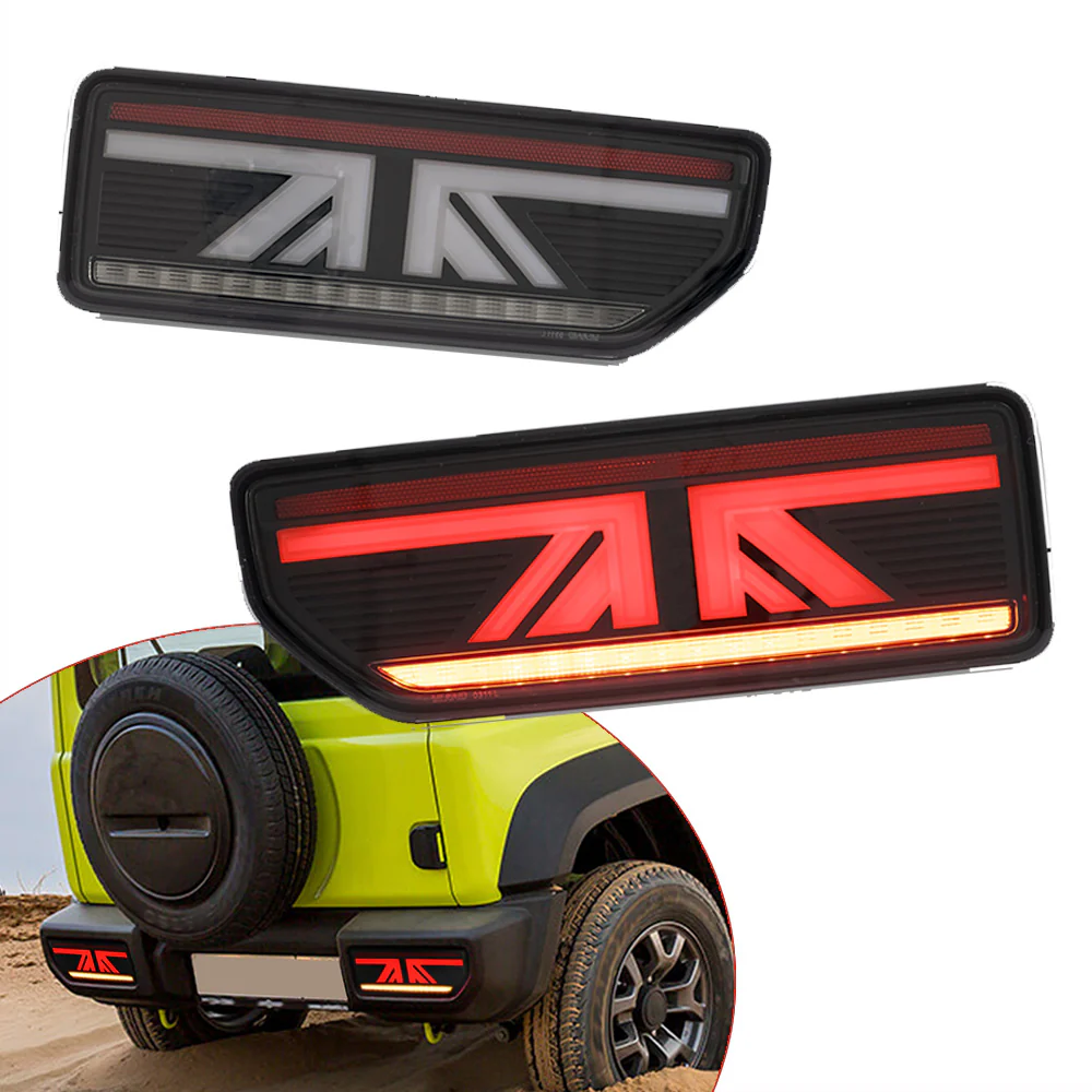VLAND for Suzuki Jimny LED Rear Lights 2019-up Smoked / Red Clear ABS, PMMA, GLASS Material YAB-JMN-0311