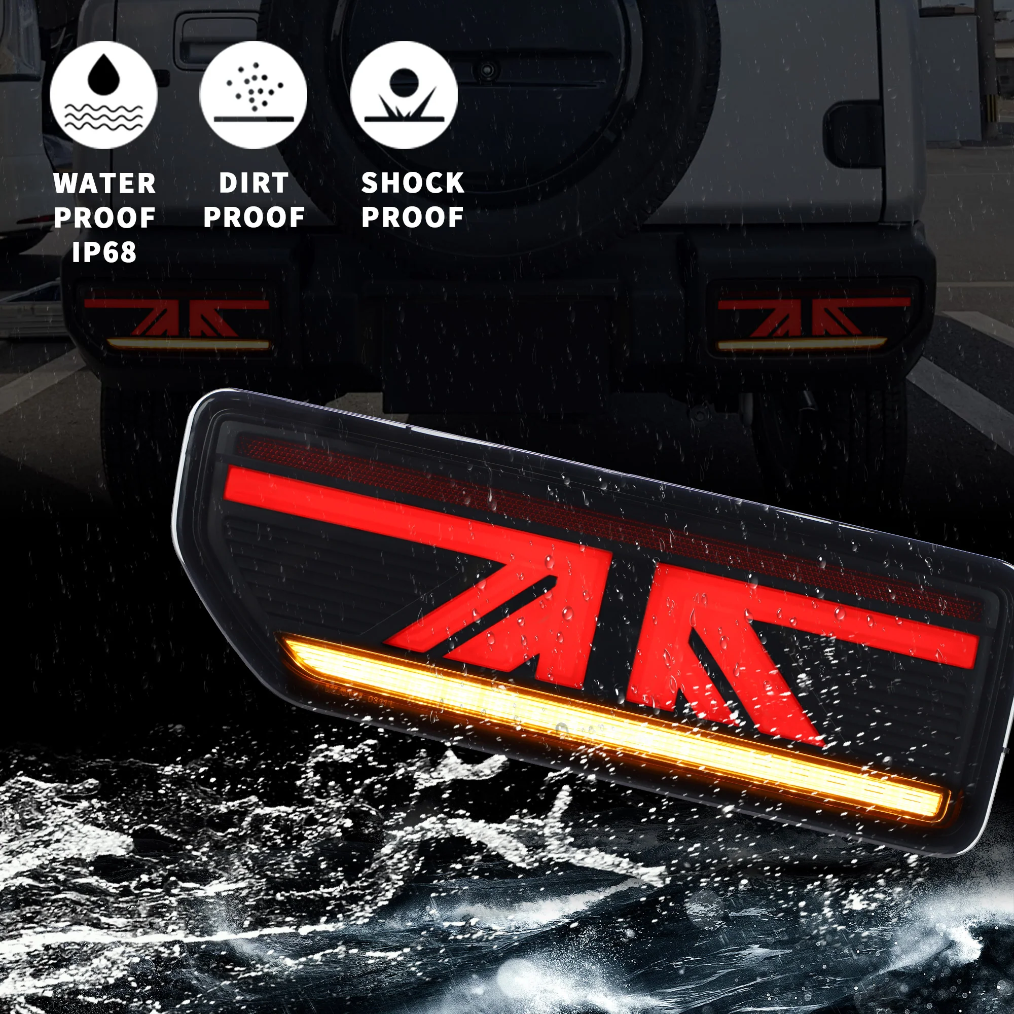 VLAND for Suzuki Jimny LED Rear Lights 2019-up Smoked / Red Clear ABS, PMMA, GLASS Material YAB-JMN-0311 - Image 12
