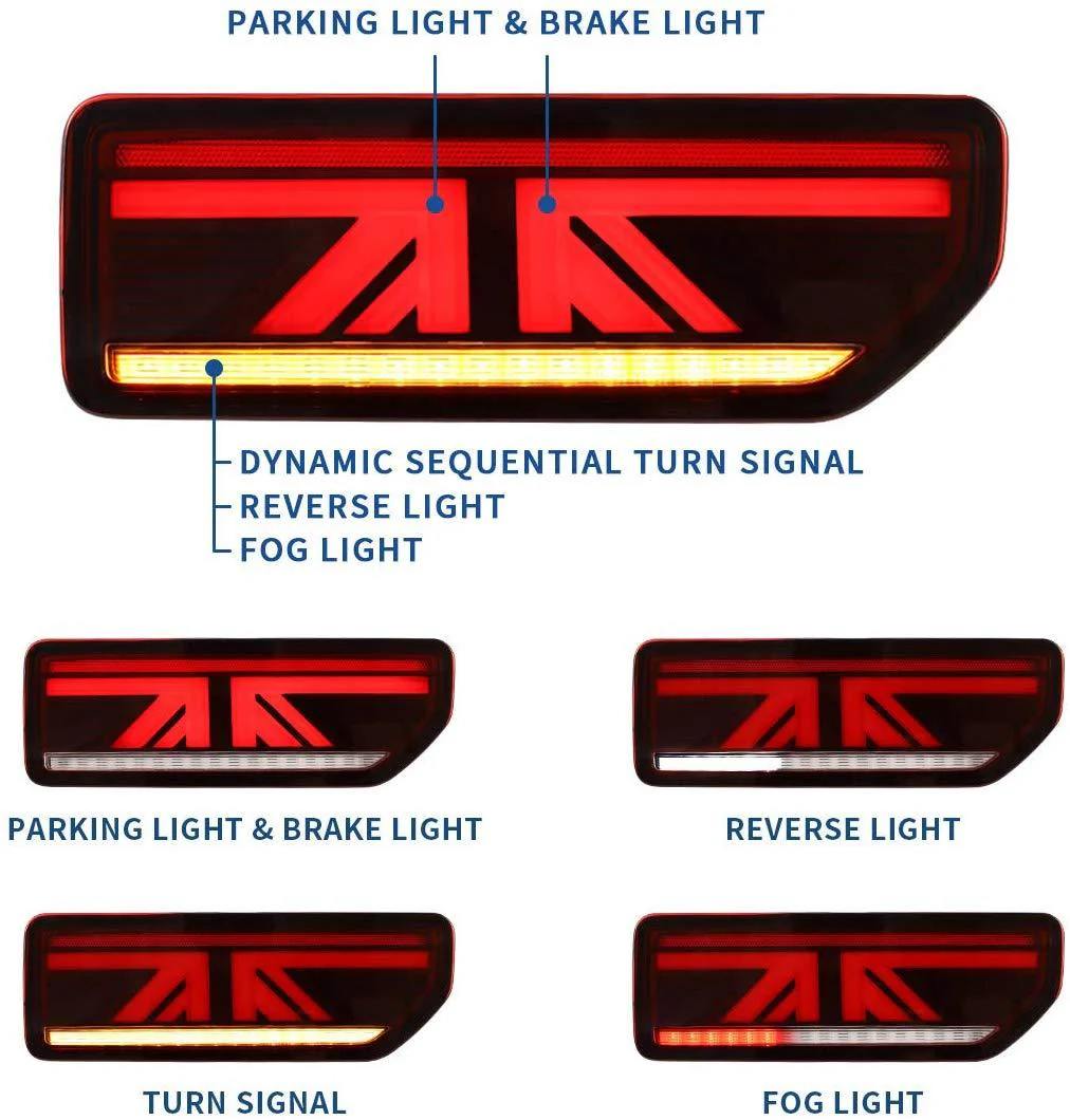 VLAND for Suzuki Jimny LED Rear Lights 2019-up Smoked / Red Clear ABS, PMMA, GLASS Material YAB-JMN-0311 - Image 4