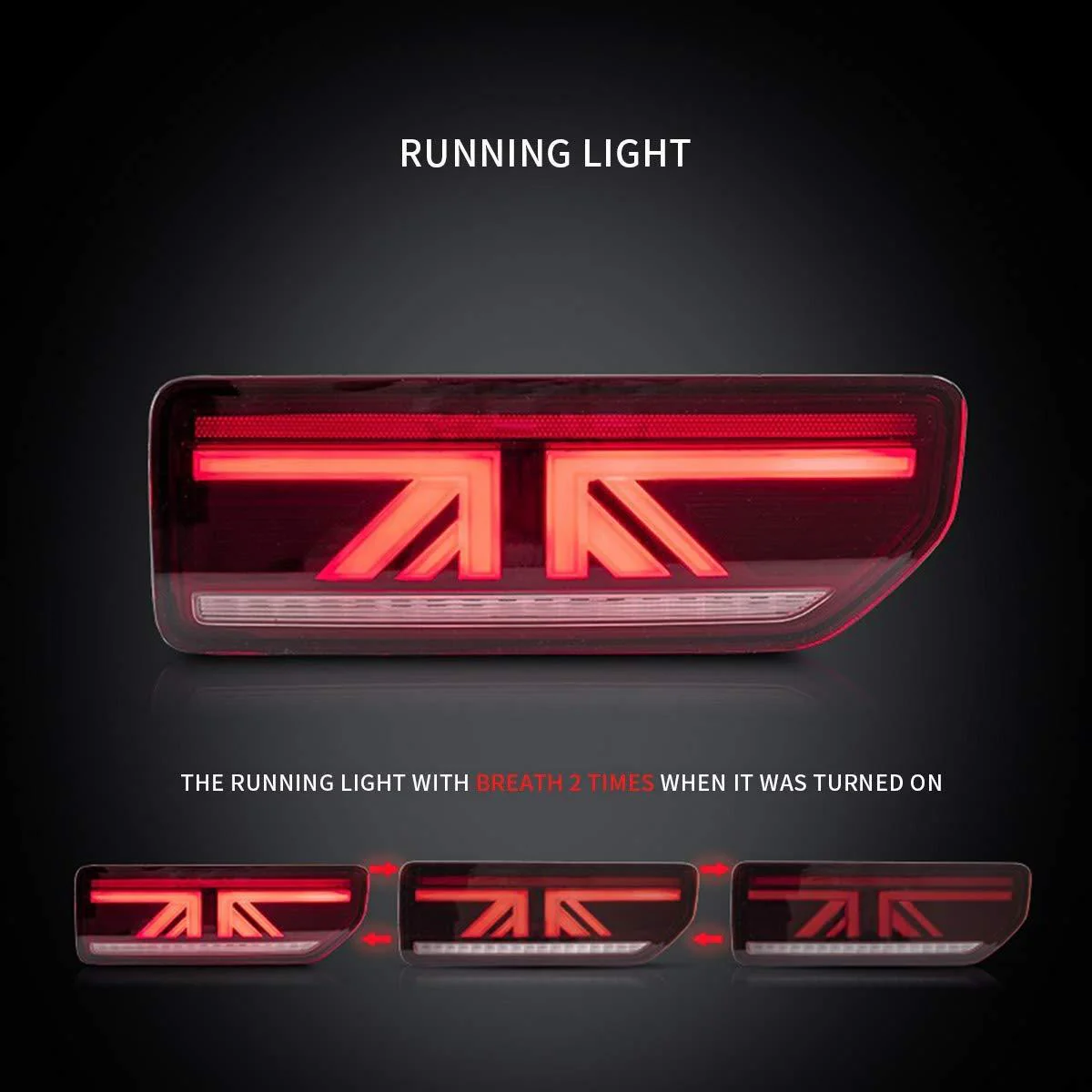 VLAND for Suzuki Jimny LED Rear Lights 2019-up Smoked / Red Clear ABS, PMMA, GLASS Material YAB-JMN-0311 - Image 7