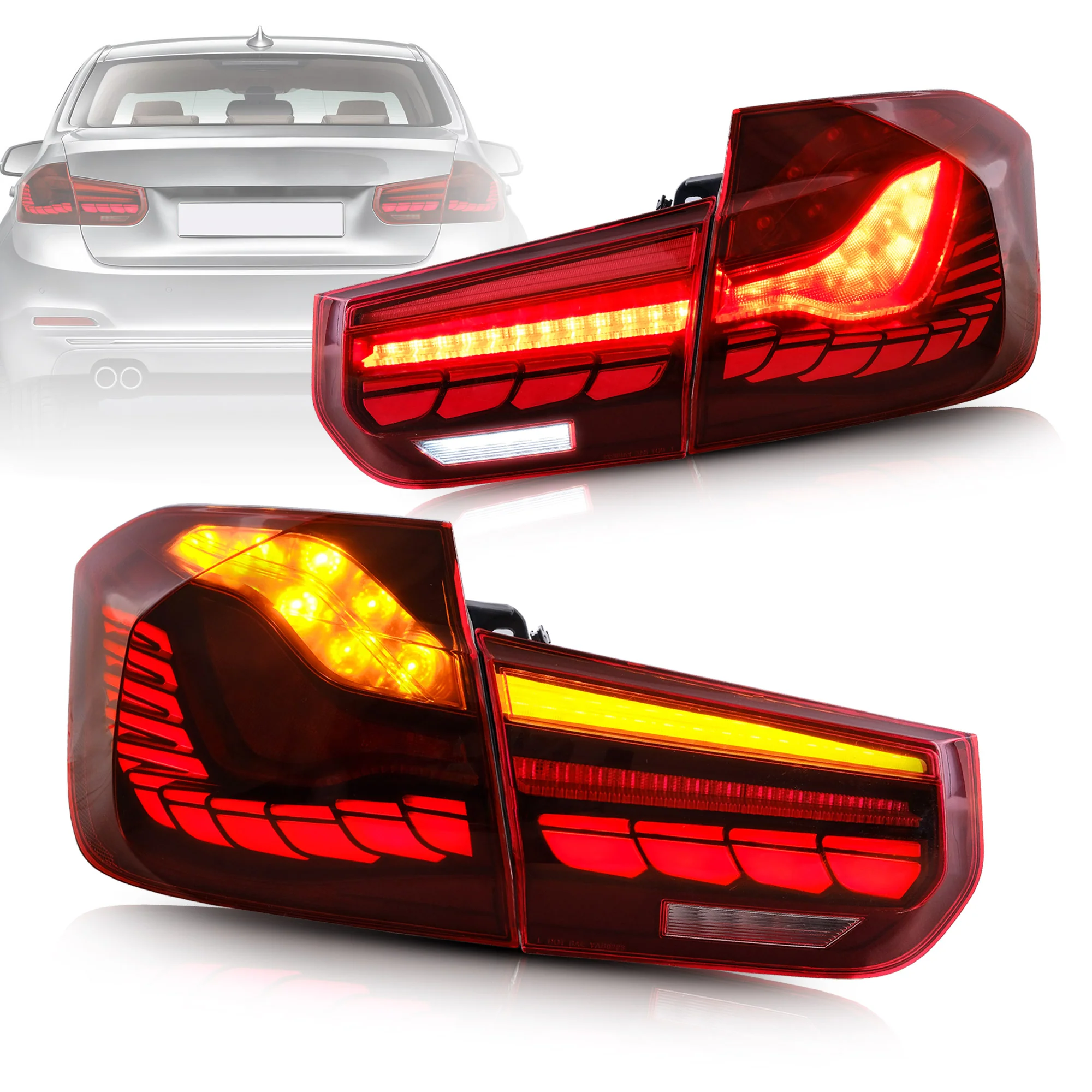 VLAND Full LED Taillights Fit for BMW 3-Series BMW F30 F35 F80 320i 328i 328D 335i M3 6th Gen Sedan 2012-2019 - Image 2