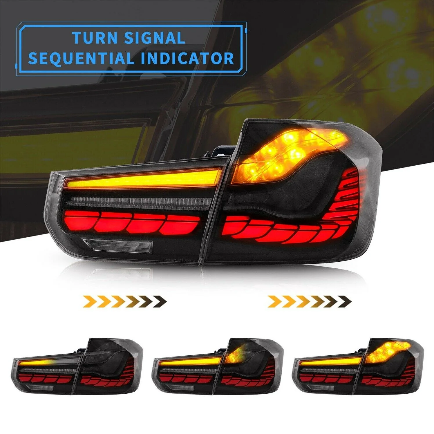 VLAND Full LED Taillights Fit for BMW 3-Series BMW F30 F35 F80 320i 328i 328D 335i M3 6th Gen Sedan 2012-2019 - Image 5