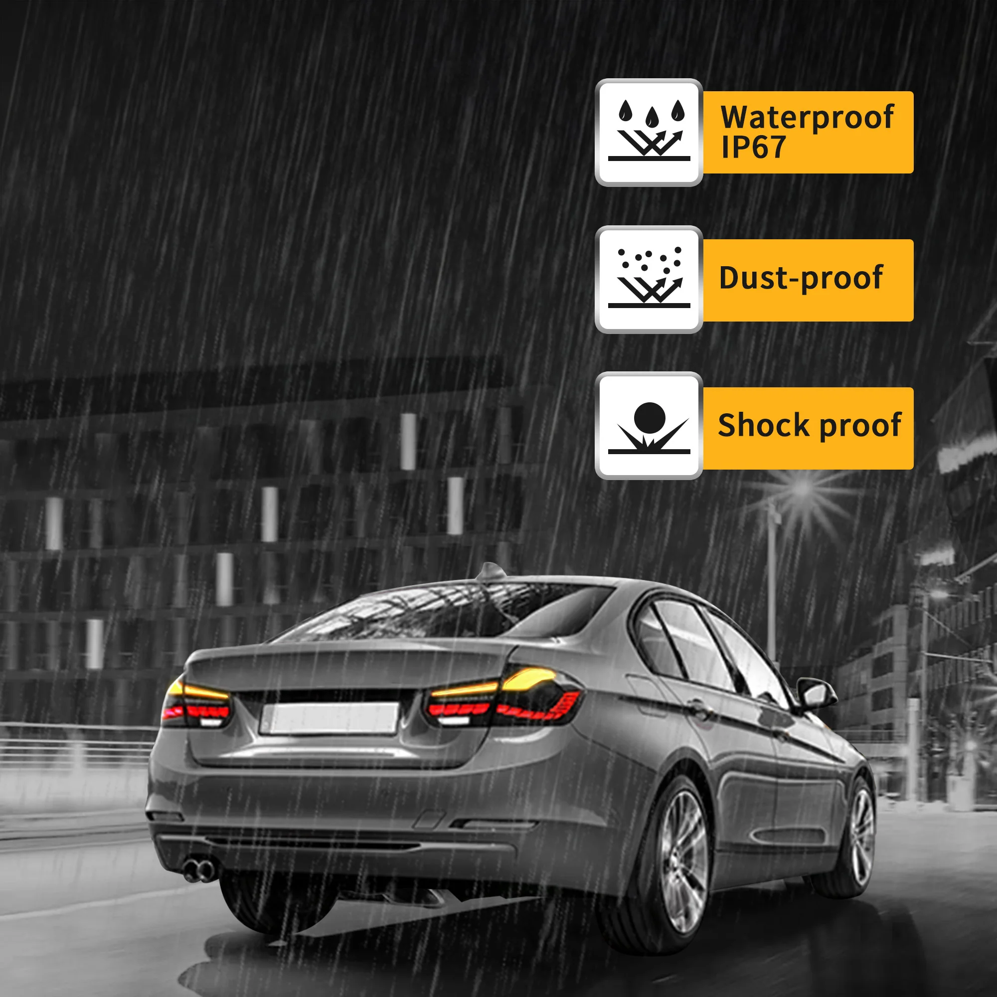 VLAND Full LED Taillights Fit for BMW 3-Series BMW F30 F35 F80 320i 328i 328D 335i M3 6th Gen Sedan 2012-2019 - Image 7