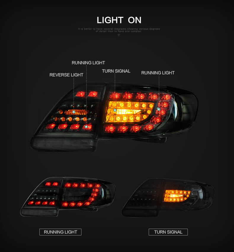 VLAND LED Tail Lights for Toyota Corolla 2011 2012 2013 - Image 4
