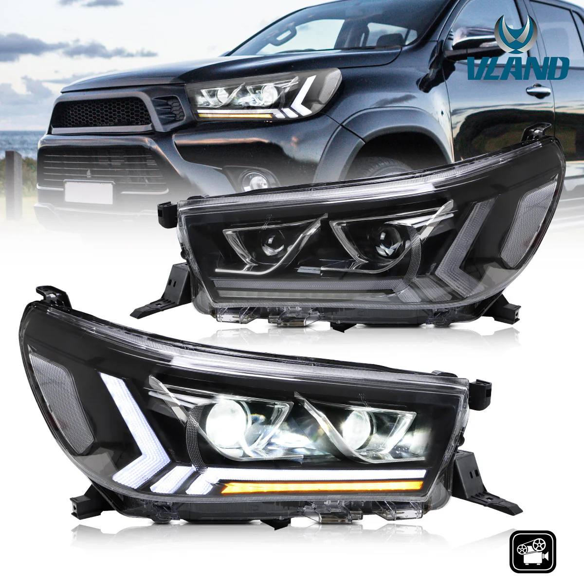 VLAND LED Headlights For Toyota Hilux Vigo Revo 2015-2020 8th Gen - Image 12