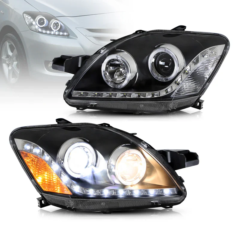 Vland Projector HeadLights For 2007-2012 Toyota Yaris/Vios/Belta Sedan Only 2th Gen (Ncp93) Black
