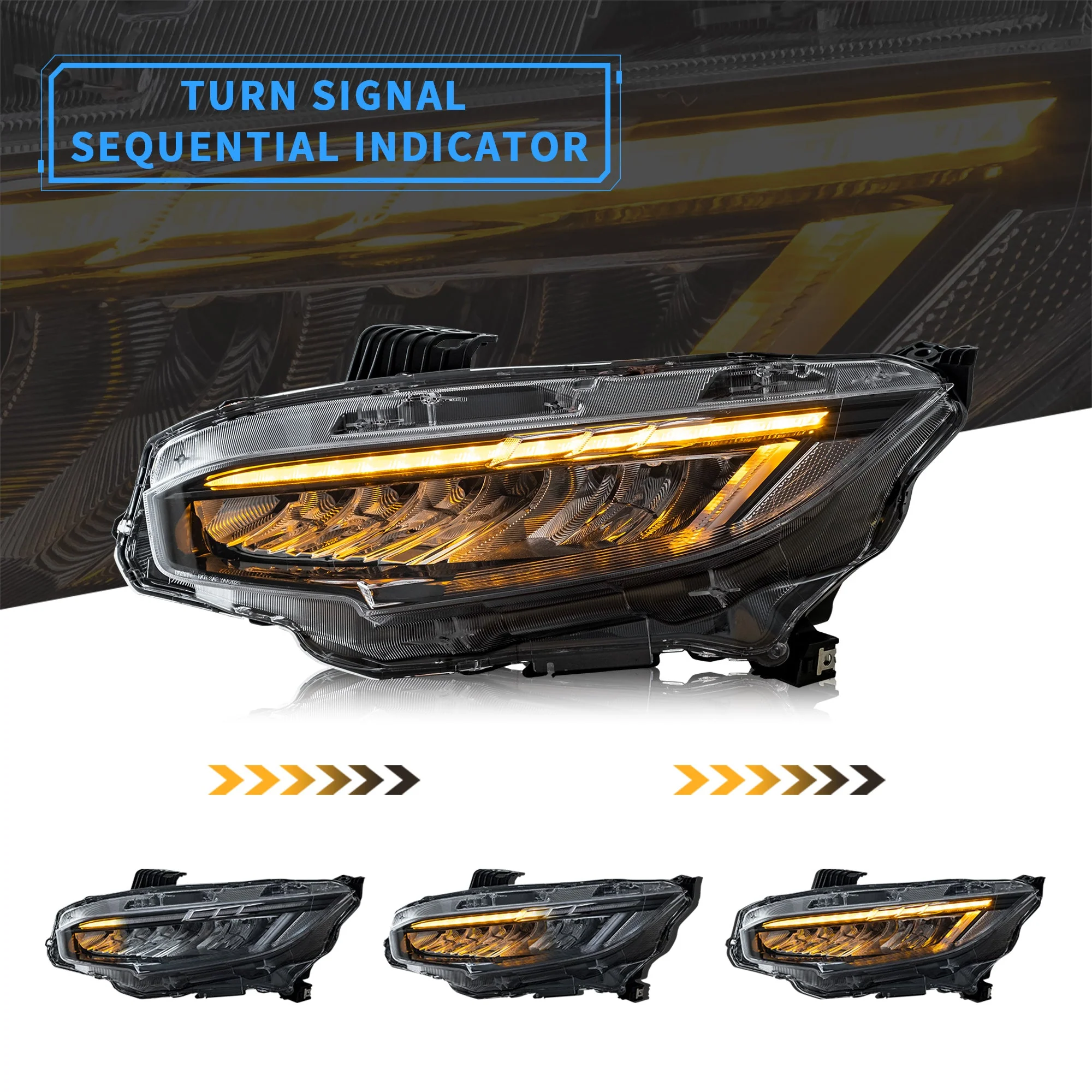 VLAND LED Headlights For 2016-2021 Honda Civic 10th Gen /Sedan / Coupe / Hatchback / Type R - Image 3