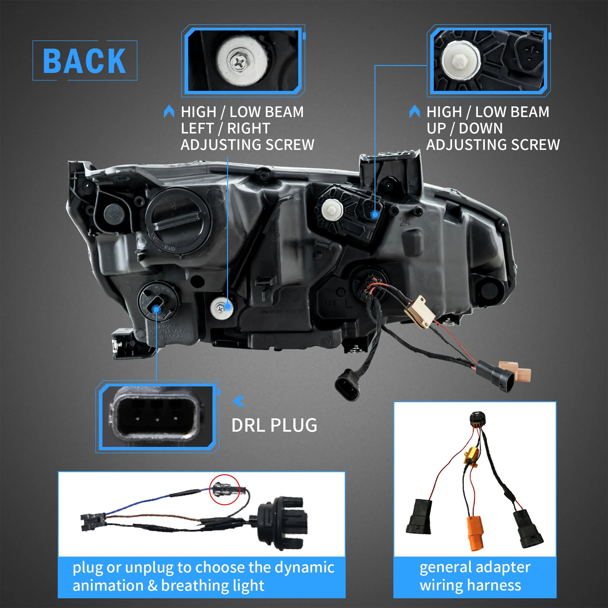 VLAND LED Headlights For 2016-2021 Honda Civic 10th Gen /Sedan / Coupe / Hatchback / Type R - Image 5