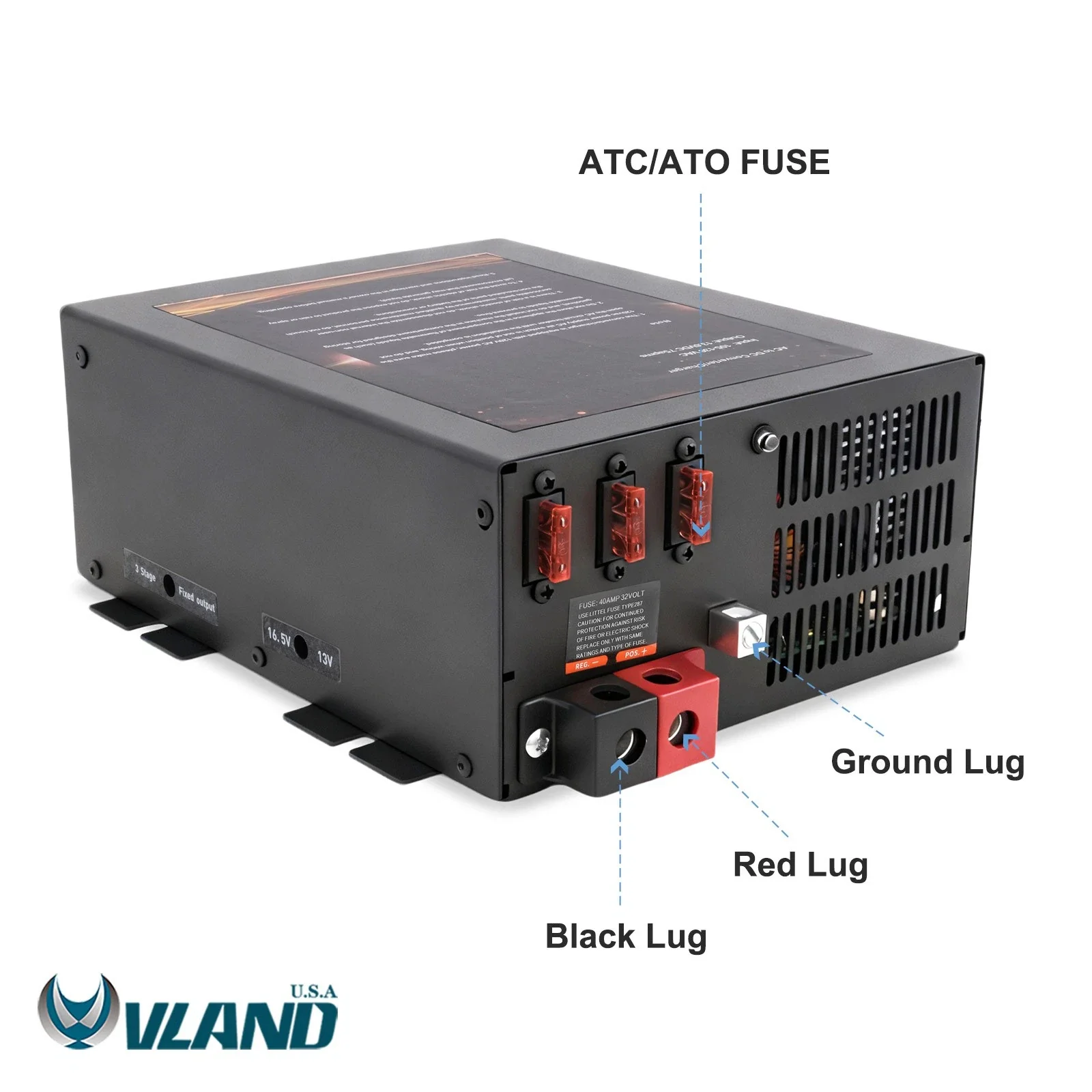 VLAND 12V RV Power Converter Battery Charger 3-Stage For Camper Marine PM3-55LK - Image 3
