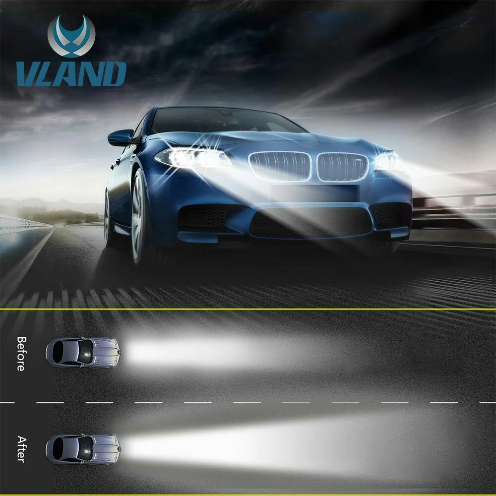 VLAND 2PCs D2S/H7/9005 LED Headlight Bulbs 35W 6000K Super Bright - Image 10