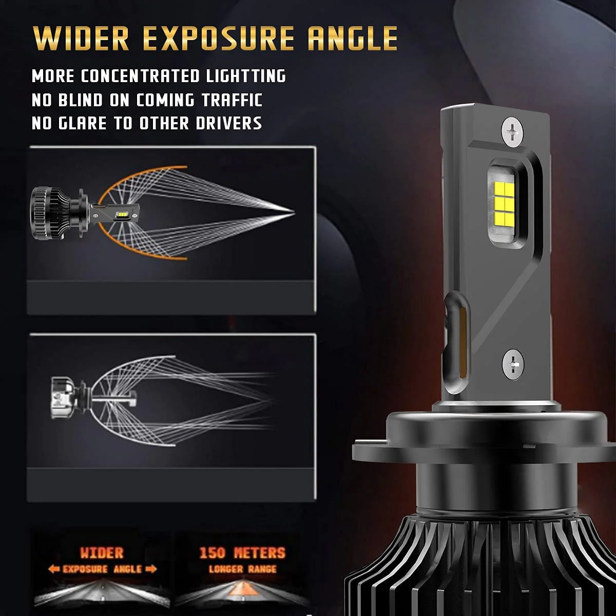 VLAND 2PCs D2S/H7/9005 LED Headlight Bulbs 35W 6000K Super Bright - Image 6