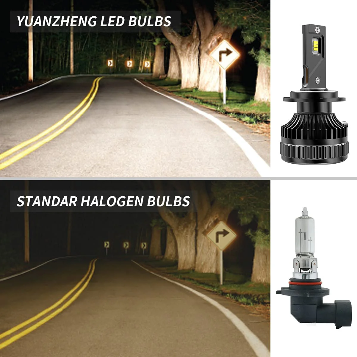 VLAND 2PCs D2S/H7/9005 LED Headlight Bulbs 35W 6000K Super Bright - Image 8