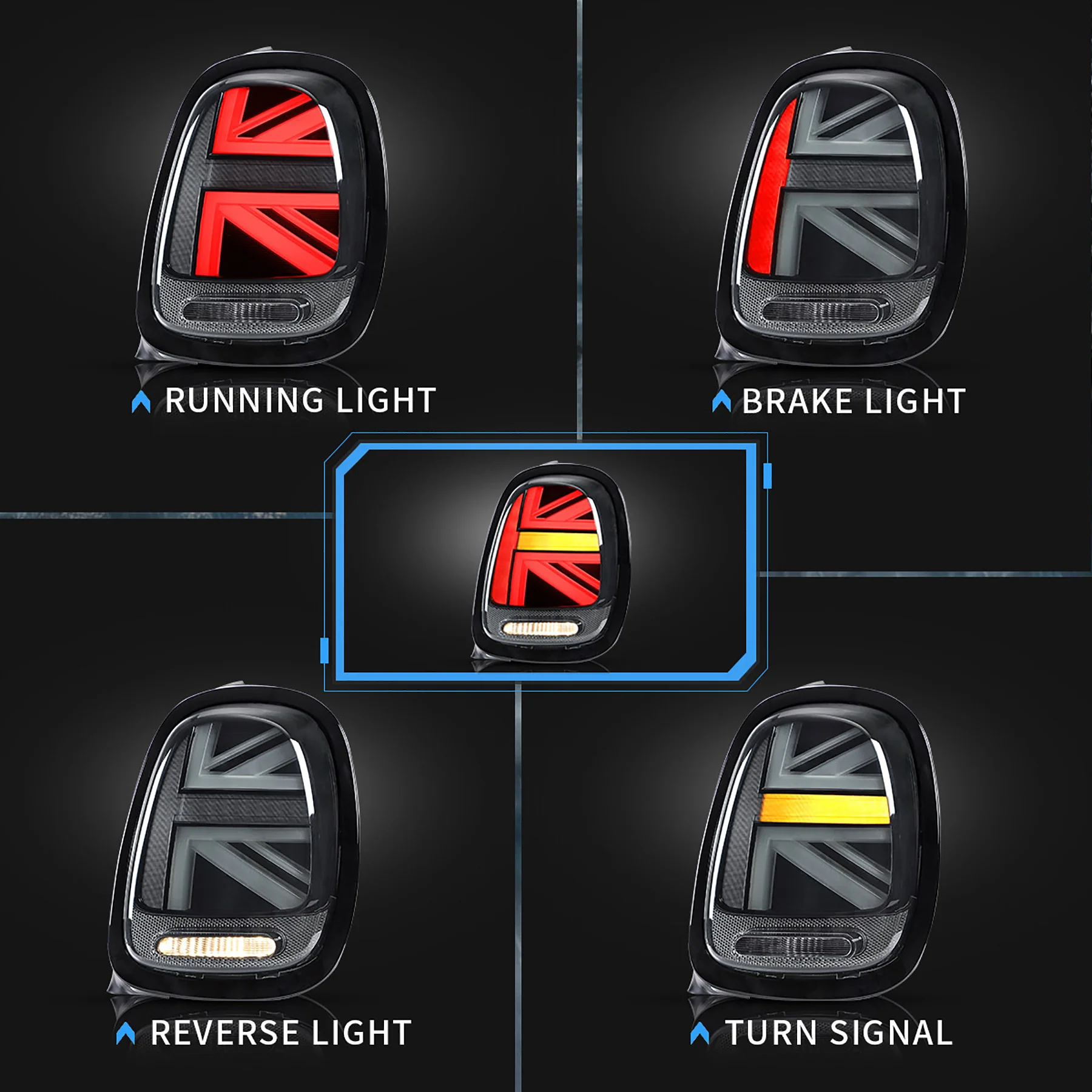 VLAND Full LED Tail Lights Lamps For BMW Mini F-Series 2014-2019 (F55/F56/F57) - Image 6