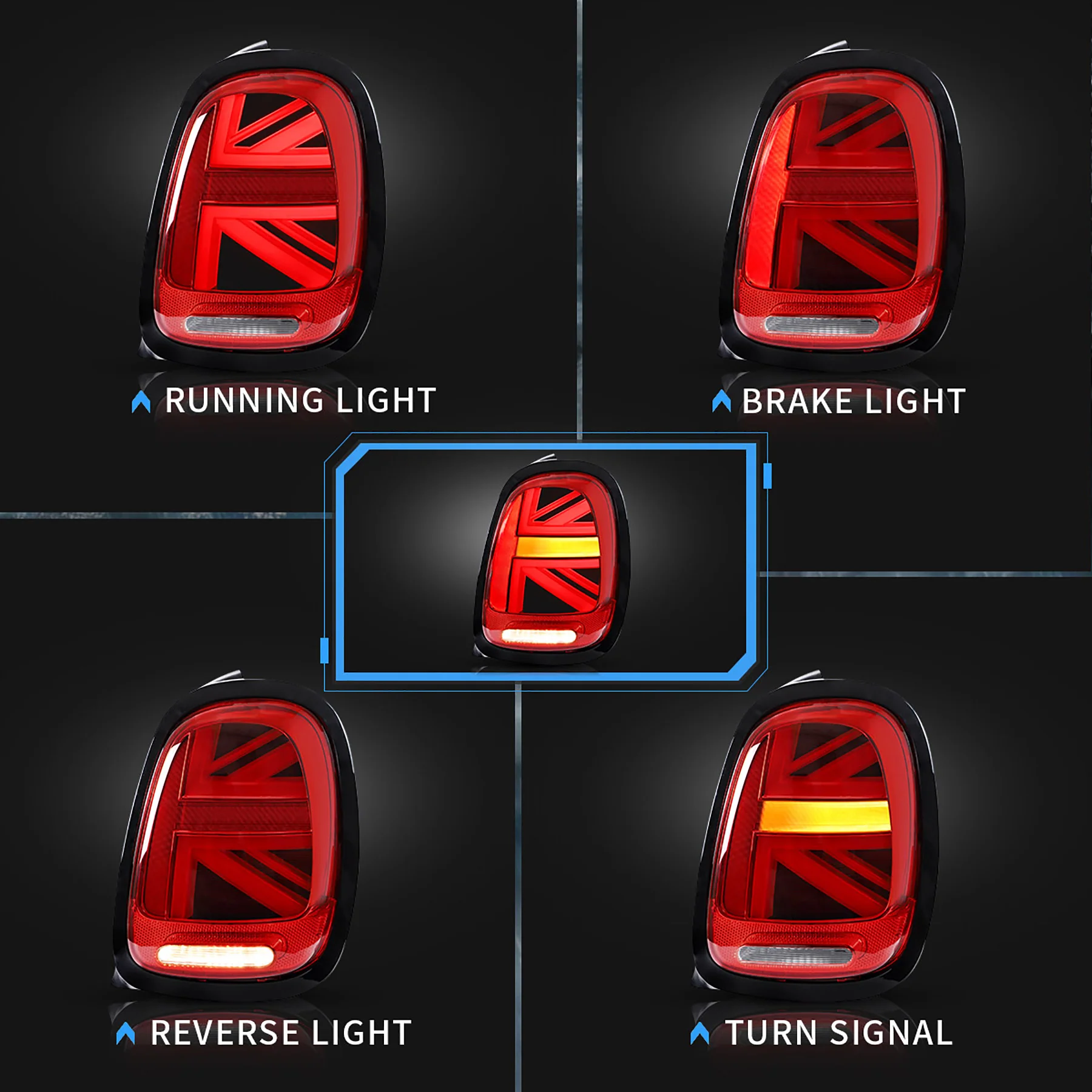 VLAND Full LED Tail Lights Lamps For BMW Mini F-Series 2014-2019 (F55/F56/F57) - Image 8