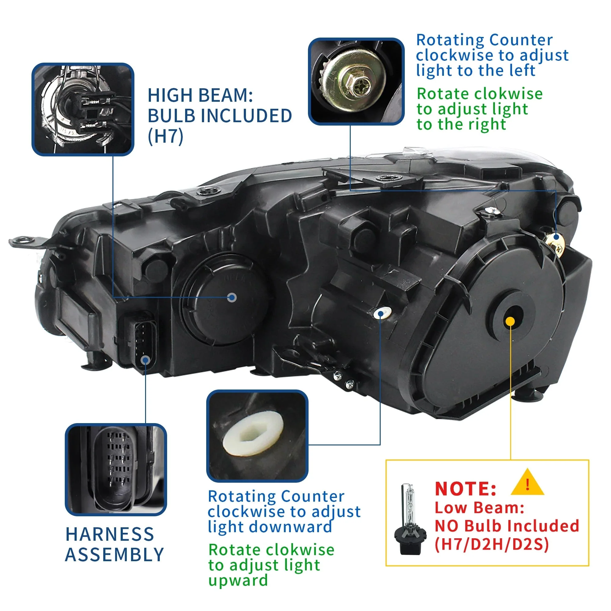 VLAND Demon Eye Headlights For Volkswagen Golf MK6 2009-2014(Europe is 2008-2012) - Image 6