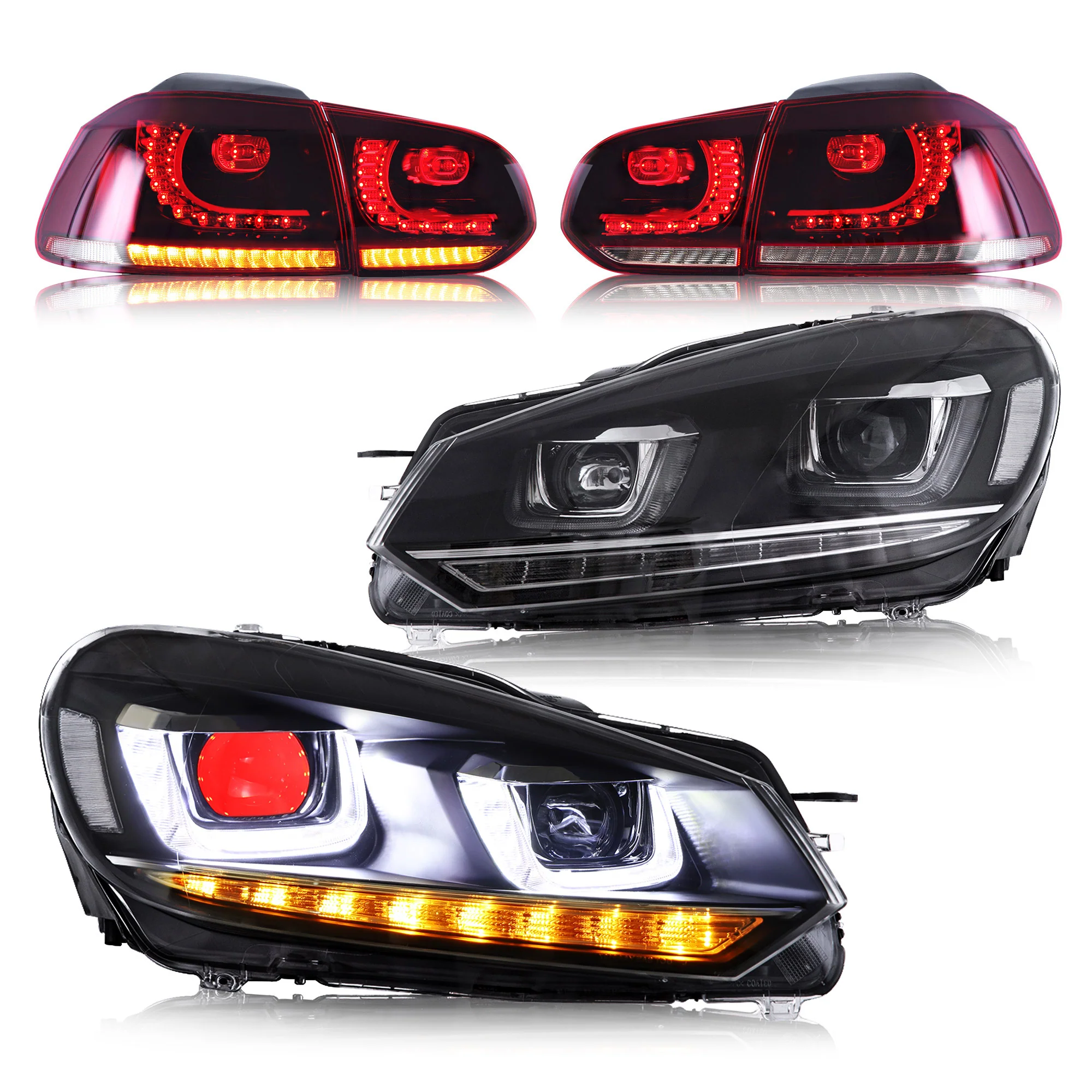 VLAND Headlights with Demon Eyes and Taillights for Volkswagen Golf 6 MK6 2009-2014 (Europe is 2008-2012) - Image 3