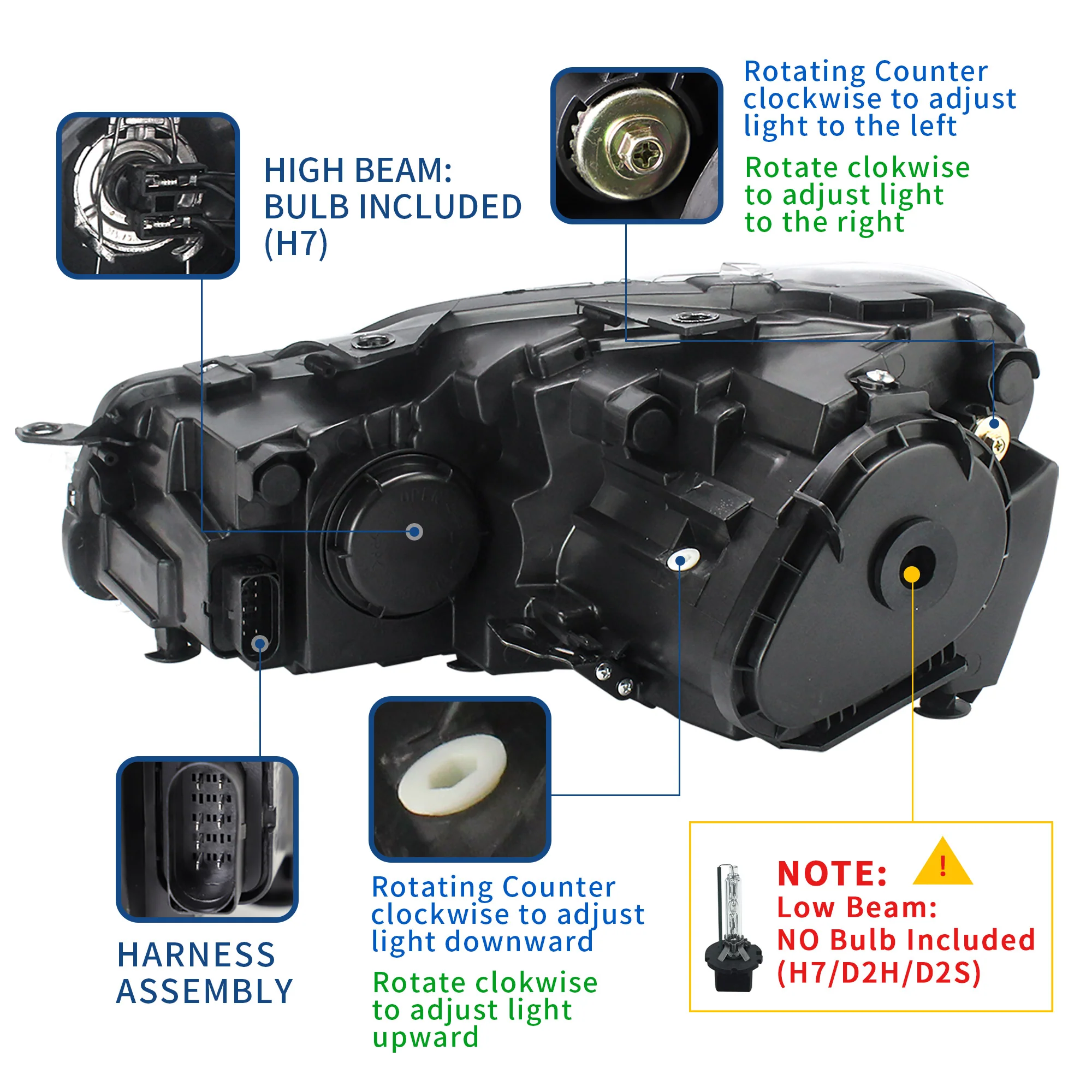 VLAND Headlights with Demon Eyes and Taillights for Volkswagen Golf 6 MK6 2009-2014 (Europe is 2008-2012) - Image 7